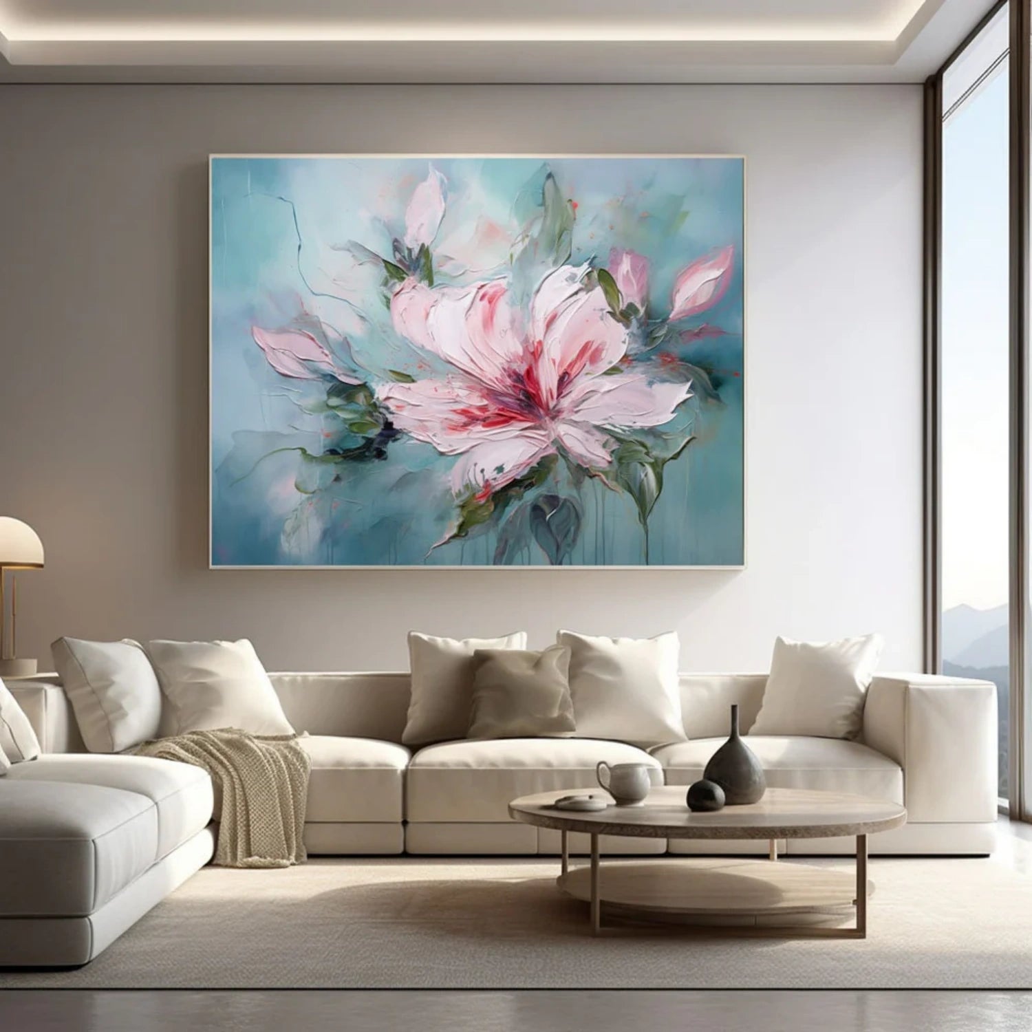 Flower and Tree Painting #FT 205 - Handmade Canvas Wall Art for Home & Office Decor - Perfect for Living Room, Bedroom, or Gift
