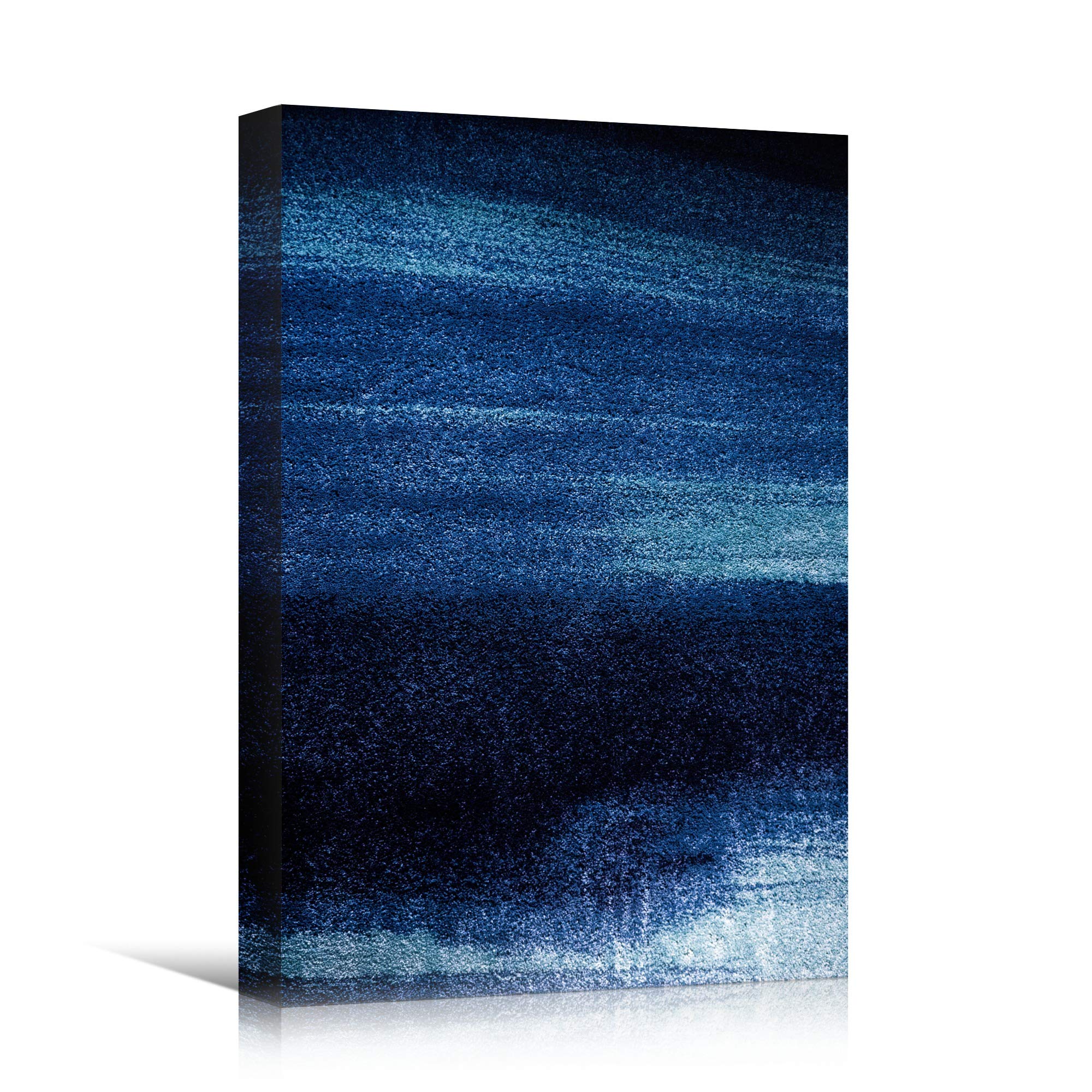 Blue and White Abstract Canvas Wall Art - 24x36 Inch Colorful Contemporary Mixed Media Painting for Hallway, Living Room & Bedroom Decor