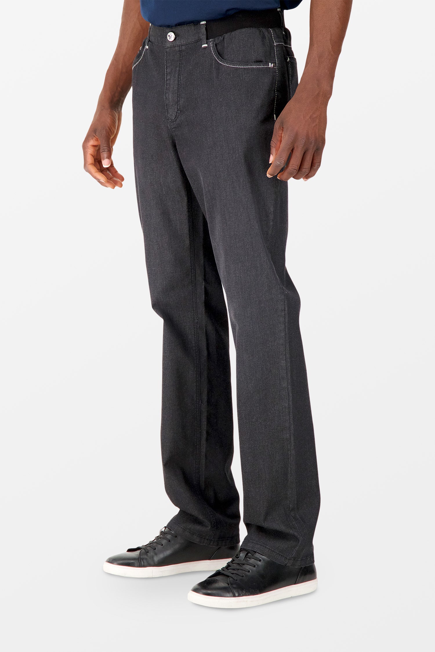 Zilli Blue Belted Mesh Jeans for Women - Stylish High Waist Denim Pants with Belt Detail - Perfect for Casual Outfits, Office Wear & Night Out