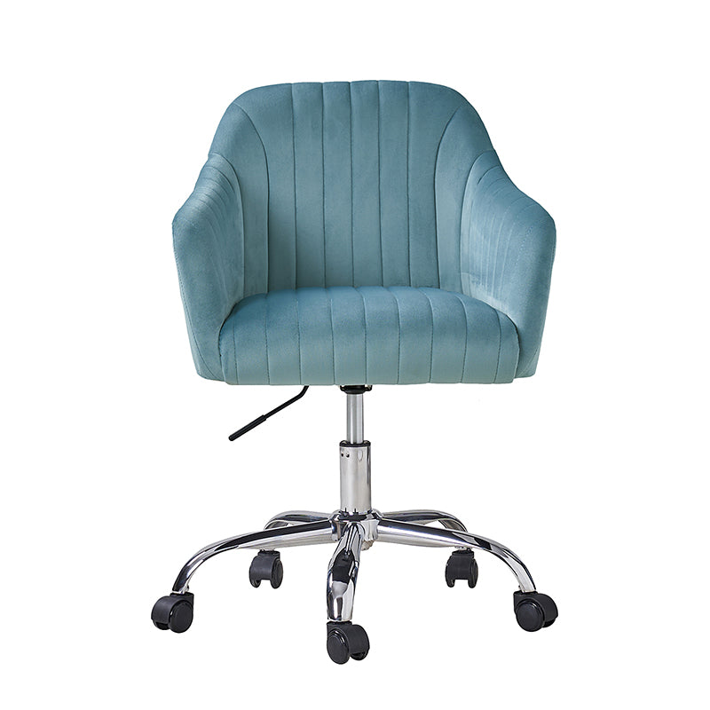 Theo Modern Velvet Office Chair with Tufted Back - Ergonomic Desk Chair for Home & Office Workspace, Comfortable Computer Gaming Chair for Long Hours Sitting