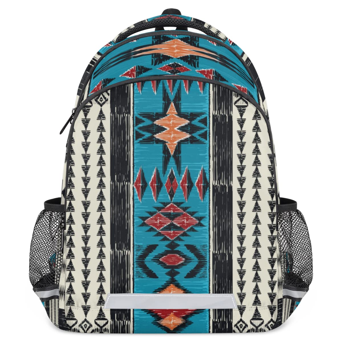 Aztec Geometric Backpack for Boys & Girls - Durable School Backpack for Teens & College Students, Laptop Backpack with USB Charging Port, Travel Daypack Bookbag for Hiking, Work & Daily Use
