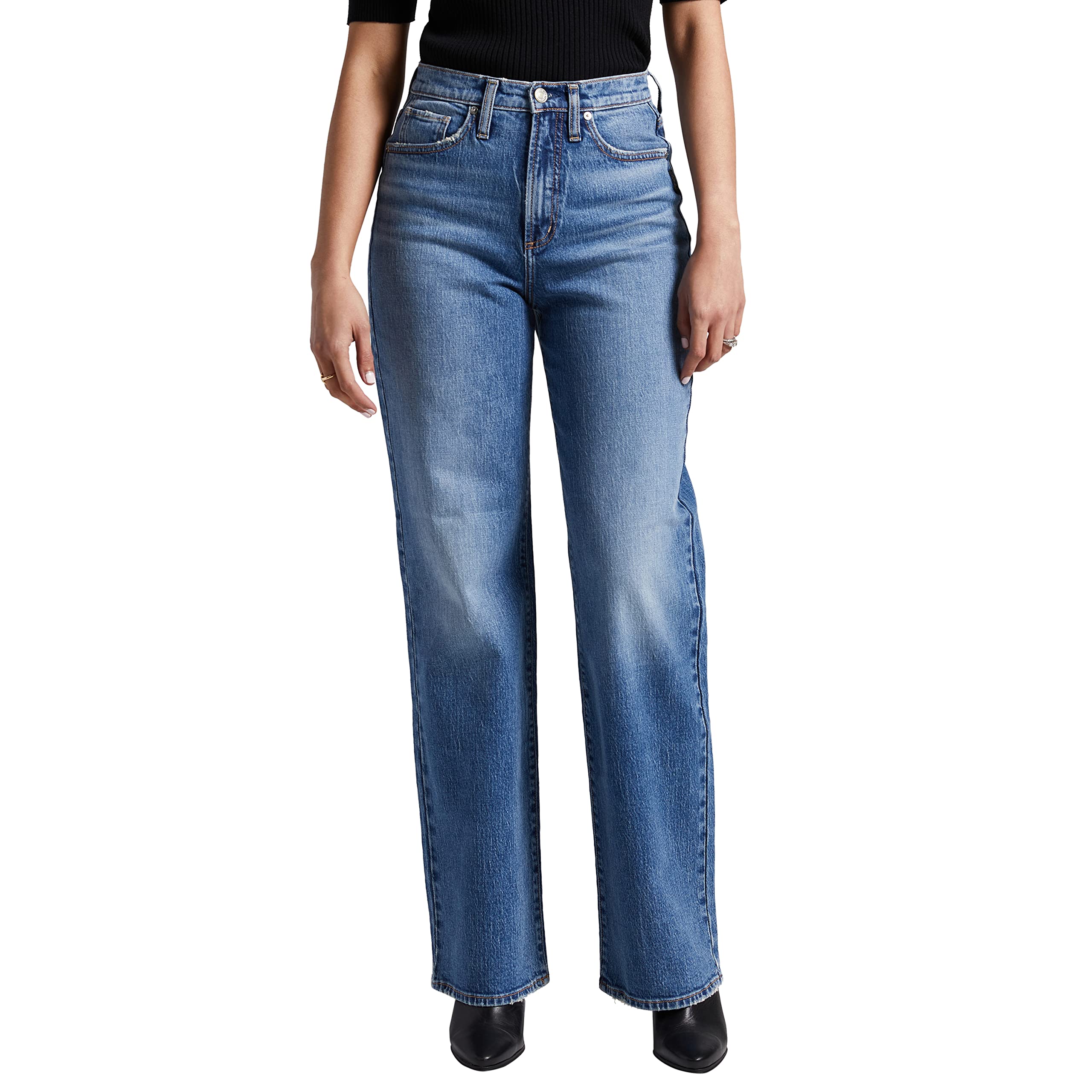 Silver Jeans Co. Women's High Rise Bootcut Jeans - Stretch Denim Pants for Work & Casual Wear | Comfortable Slim Fit Trousers for Everyday Style