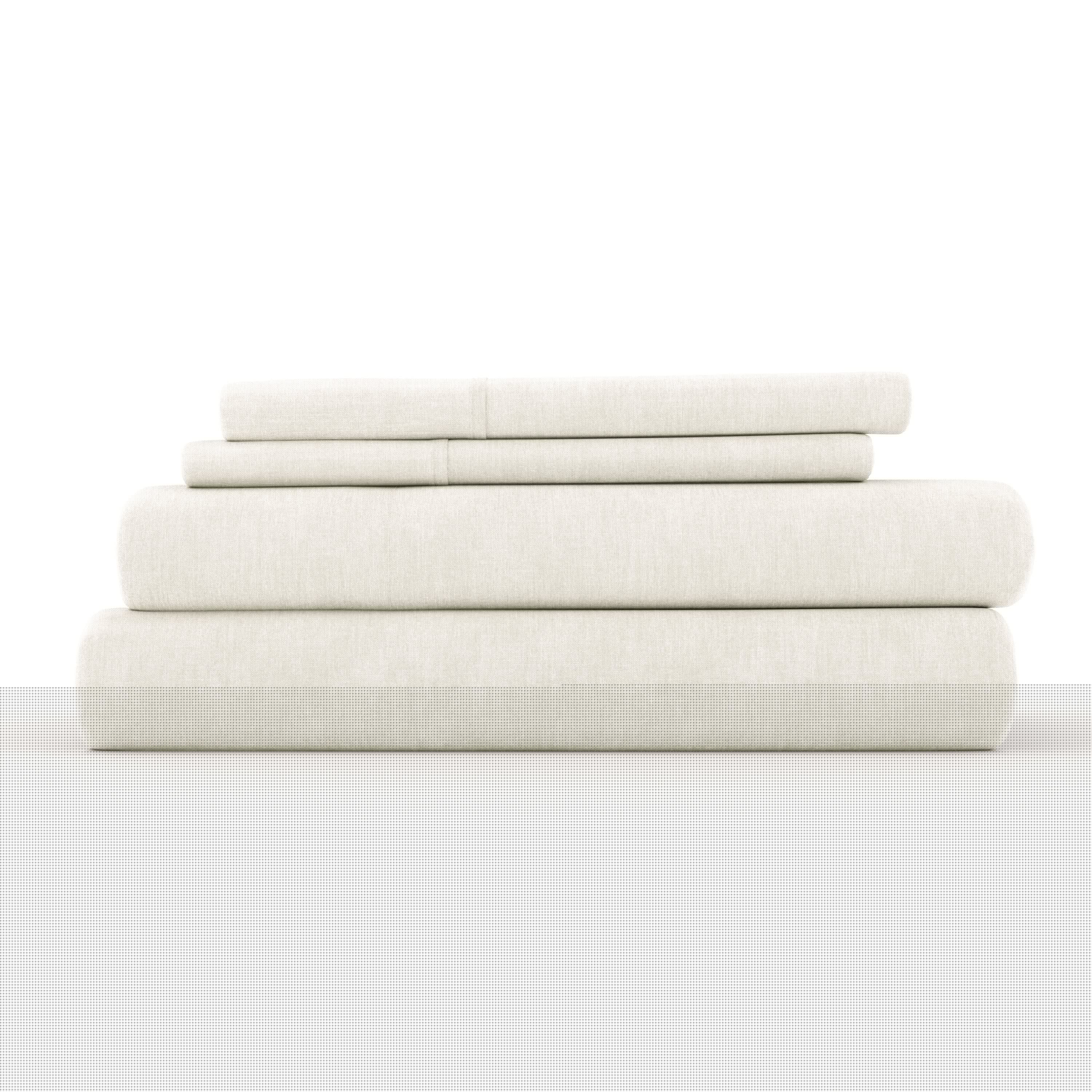 Premium 4-Piece Linen Bamboo Blend Sheet Set - Soft, Breathable & Hypoallergenic Bedding for Ultimate Comfort - Perfect for Hot Sleepers & Eco-Friendly Homes