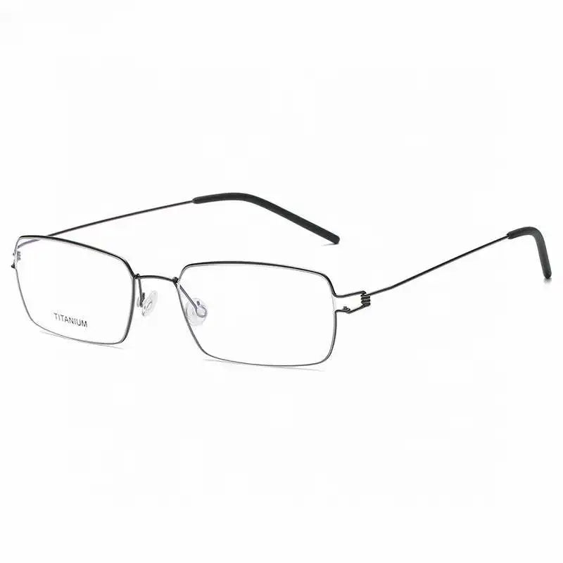 Aimee Men's Full Rim Square Screwless Titanium Eyeglasses Frame 20913 - Lightweight Durable Glasses for Work, Reading & Everyday Use