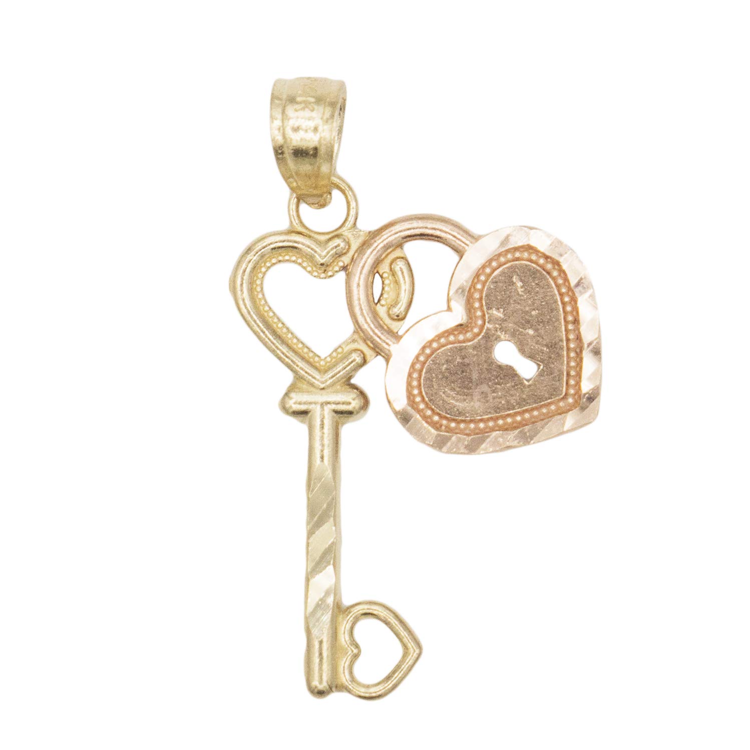 14K Solid Gold Key with Lock Pendant Necklace - Romantic Heart Key Jewelry Gift for Women, Girlfriend, Wife | Perfect for Valentine's Day, Anniversary & Special Occasions
