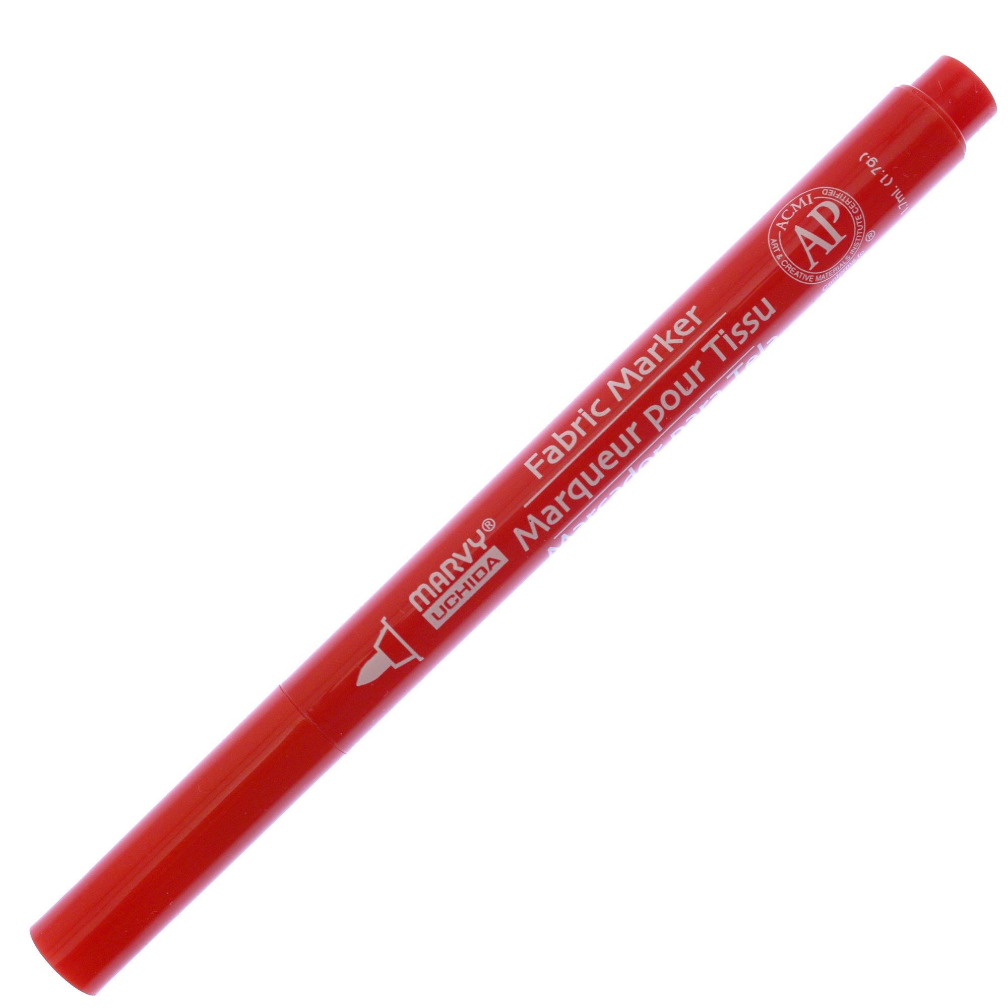 Uchida Marvy Fine Point Fabric Marker - Permanent Red Ink for Fabric, Canvas & DIY Crafts - Ideal for Clothing, Tote Bags & Home Decor Projects