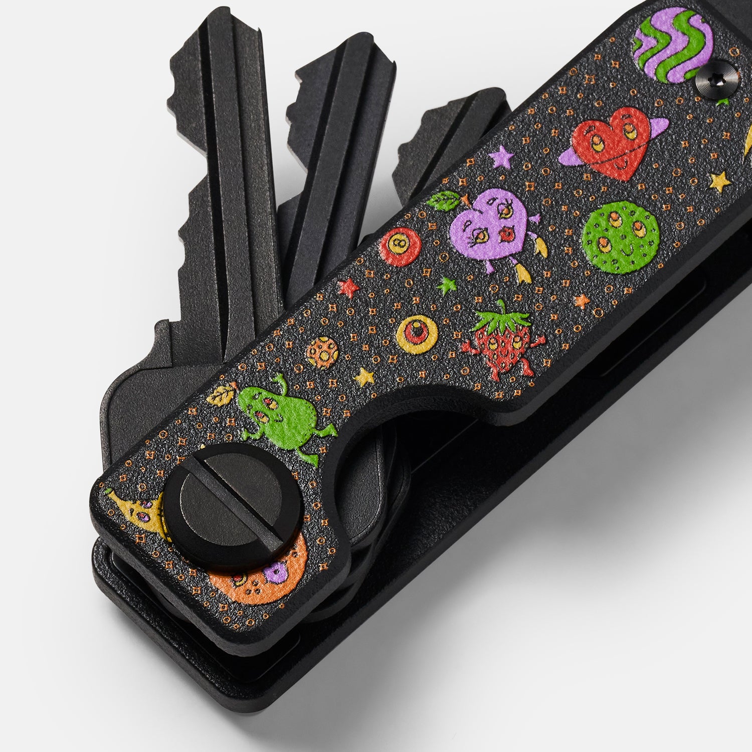 Ridge KeyCase - Premium Key Holder with RFID Blocking | Claire Morales Space Fruit Design | Perfect for Travel, Office & Everyday Use