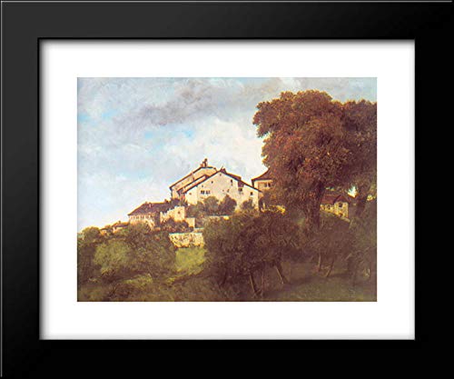 Gustave Courbet The Houses of the Chateau d'Ornans 24x20 Framed Art Print - Premium Wall Decor for Living Room, Office & Gallery Display