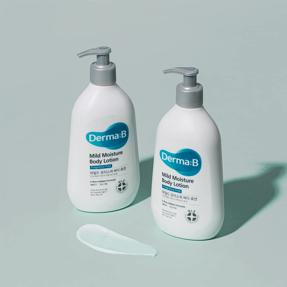 Derma:B Mild Moisture Body Lotion 400ml - Hydrating & Soothing Dry Skin Care for Daily Use - Perfect for Sensitive Skin & After-Sun Care