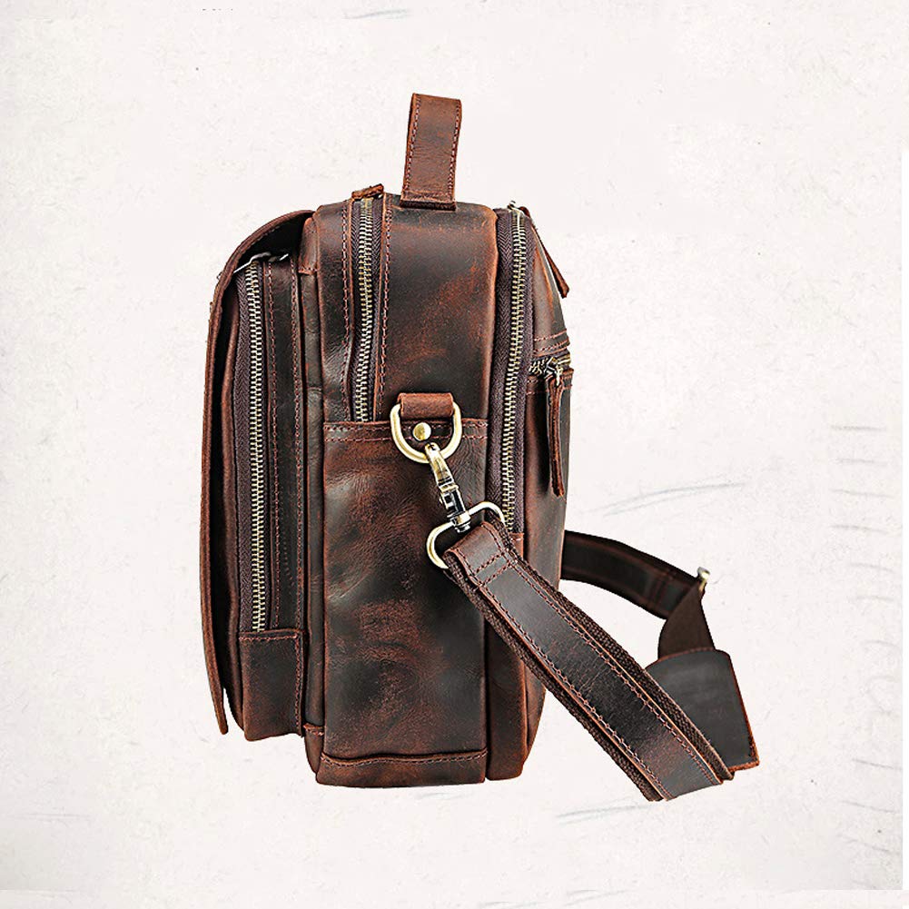 Leather Shoulder Bag for Men - Business Briefcase & Messenger Bag for Work & Travel