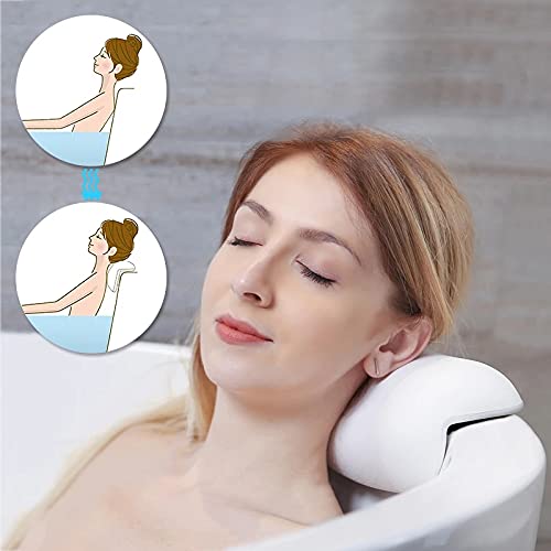 Non-Slip SPA Bath Pillow with Suction Cups - Waterproof & Soft Headrest for Relaxing Baths