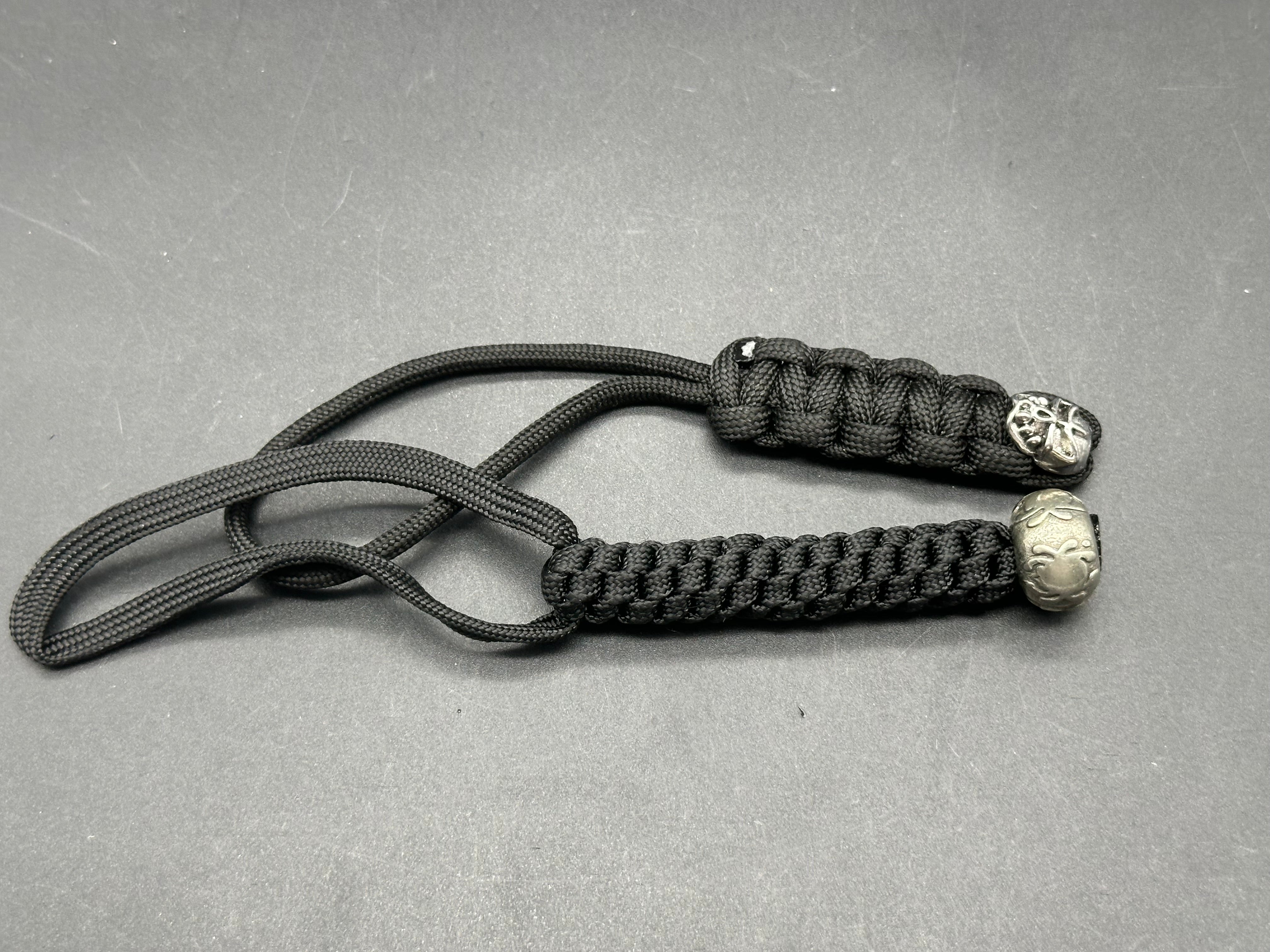 2 Pack Paracord Lanyards with Spyderco Bead & Skull Bead - Durable Survival Bracelets for Outdoor Camping, Hiking, and Emergency Preparedness