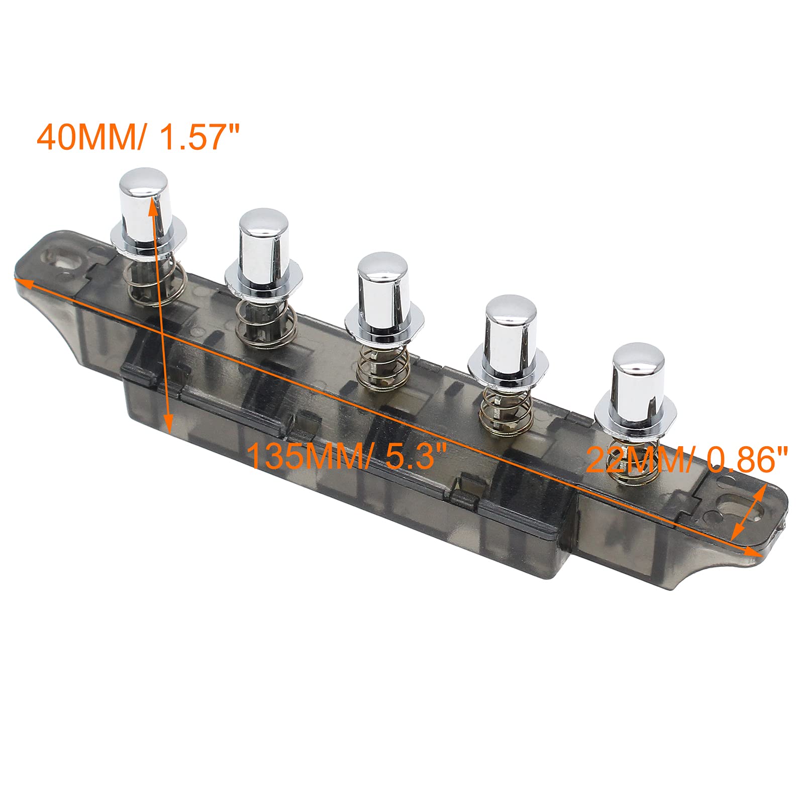 2 Pcs MQ22-5B AC 250V 4A 5 Pushbutton Piano Type Keyboard Switch for Range Hood - Replacement Part for Kitchen Ventilation System, Stove Exhaust Fan Repair