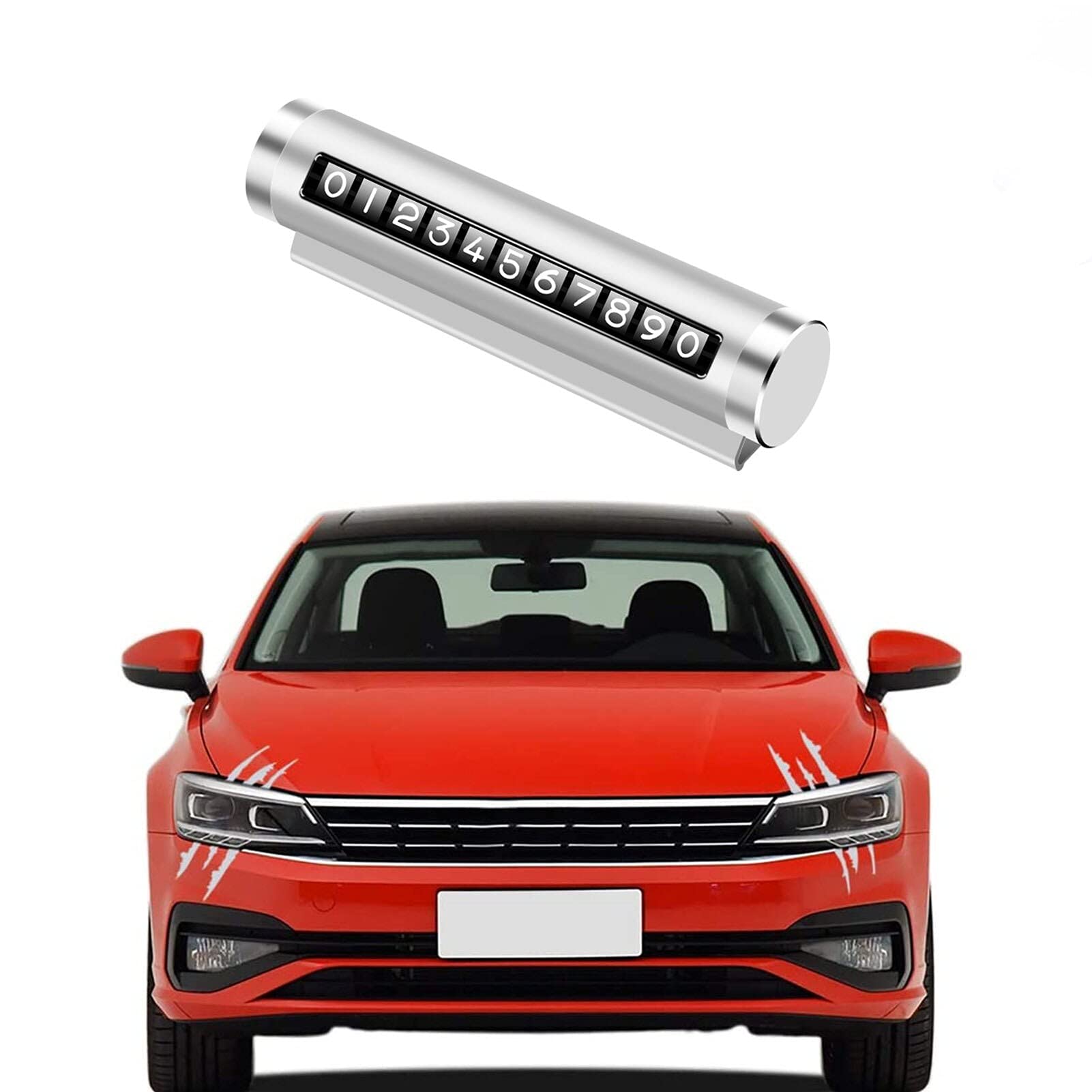 Rotatable Temporary Car Parking Sign with Phone Number - Durable Parking License Plate for Vehicles - Interior Car Accessories for Safe Parking & Emergency Contact
