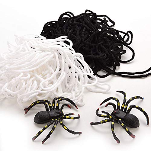 Stretchy Halloween Spider Web Decor - 1.5m White Cobweb for Haunted House, Party & Bar Decoration | Scary Spiderweb Terror Decorations for Halloween Night & Themed Events