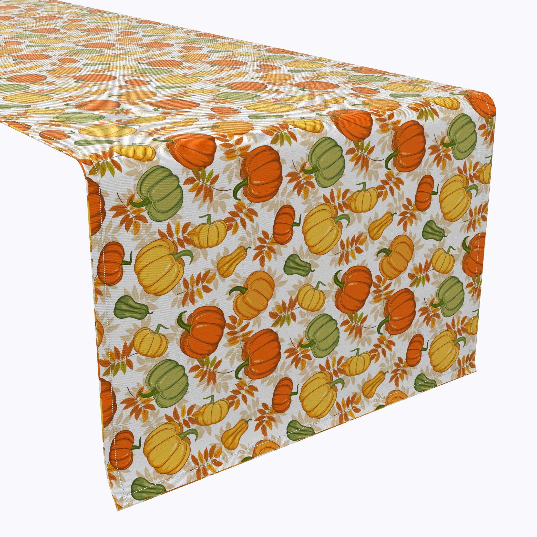 Stylish Autumn Pumpkin Cotton Table Runner - Fall Harvest Decor for Thanksgiving & Seasonal Home Decor