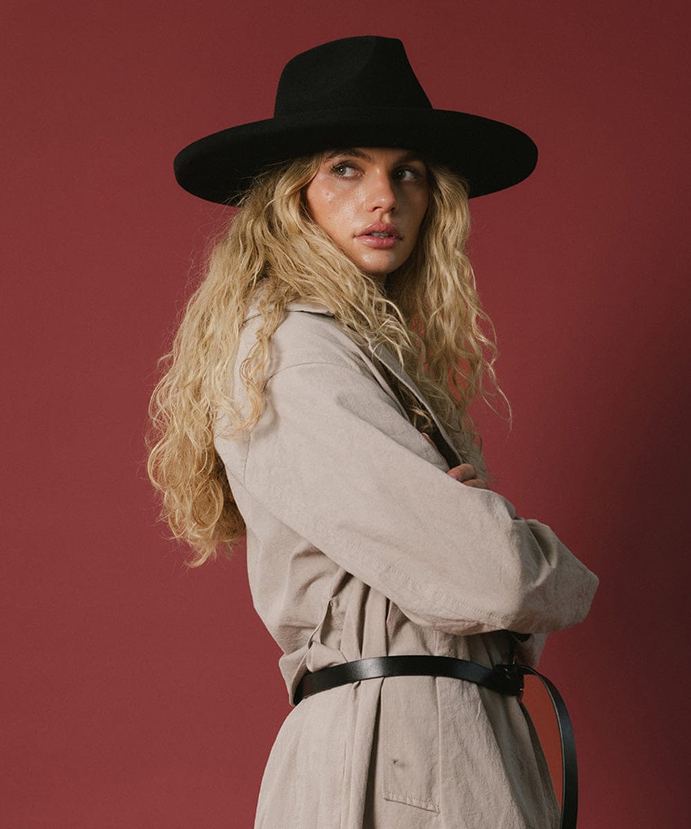 Amelia Pencil Brim Fedora Hat for Women - Stylish Wide Brim Sun Hat for Outdoor, Beach, and Summer Fashion