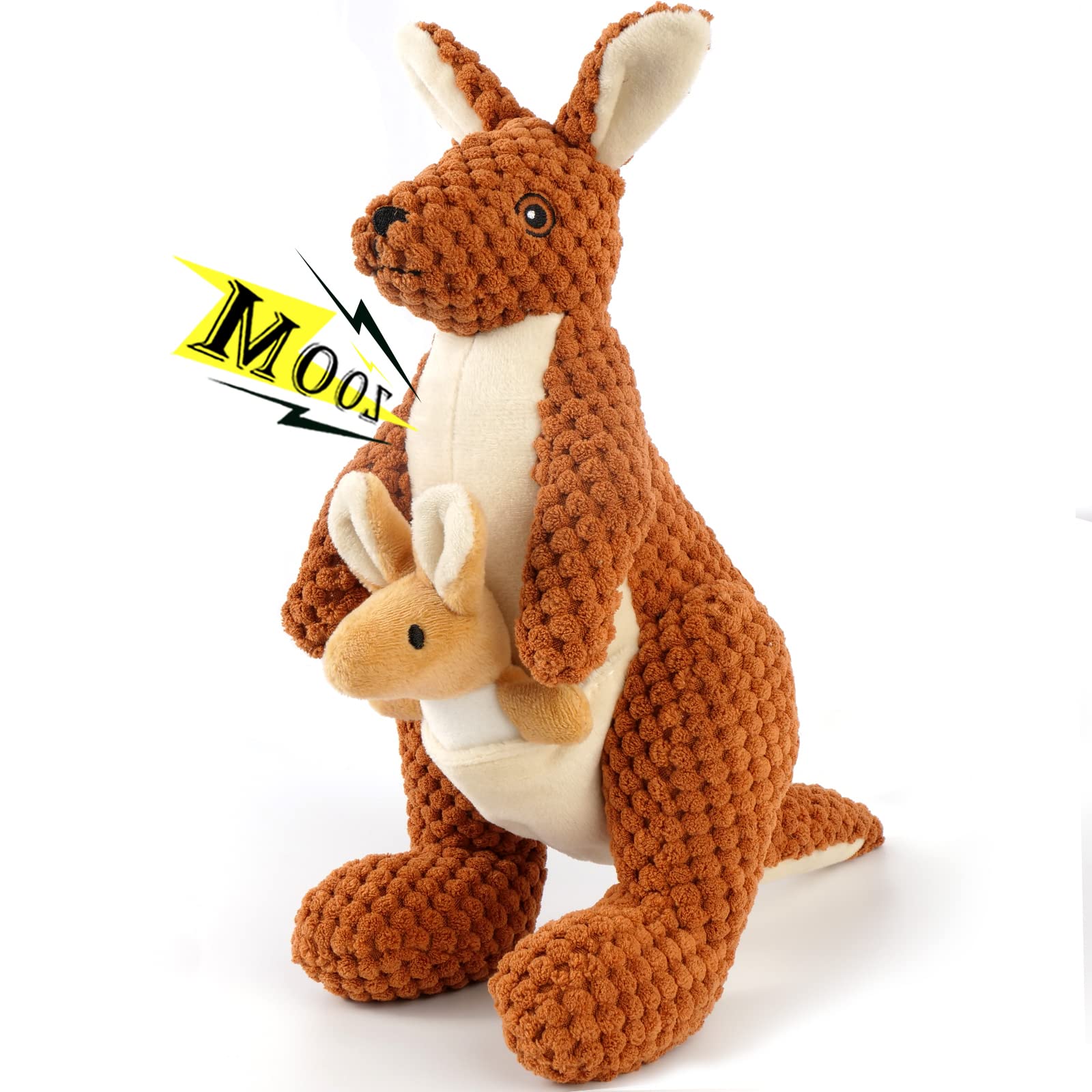 Plush Squeaky Kangaroo Dog Toy for Large & Medium Breeds - Durable, Tough Chew Stuffed Animal with Cotton for Outdoor Play, Training, and Gifting