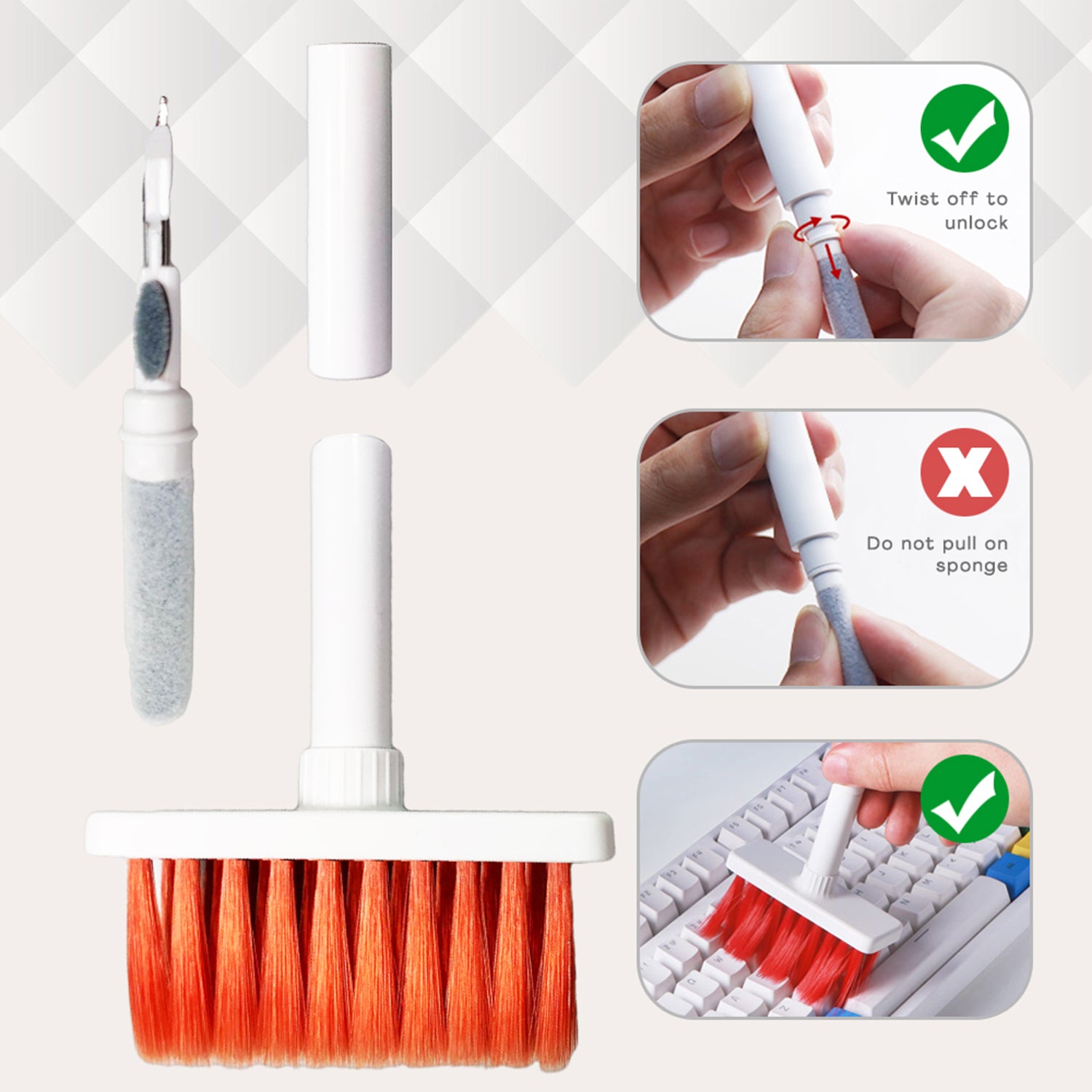 5 in 1 Laptop Keyboard Cleaner Kit - Soft Brush Cleaning Tool for Computers, Bluetooth Earbuds, Phones, Tablets & Cameras | Perfect for Office, Home & Travel Use