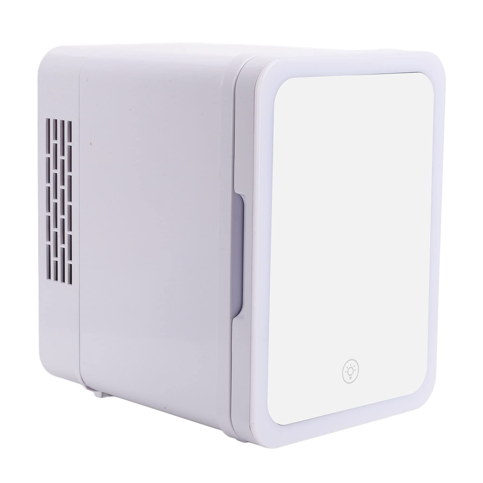 Cuifati 4L Mini Refrigerator - Compact Mirror Design Fridge Cooler & Warmer with LED Light | Ultra Quiet for Bedroom, Dorm, Office, Car | Energy Efficient US Plug (Perfect for Drinks, Skincare, Cosmetics & Medications)