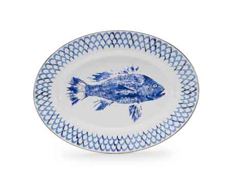 Premium Fish Camp Oval Platter - Durable Melamine Serving Tray for Outdoor Picnics, Camping & BBQ Parties - Perfect for Seafood, Appetizers & Party Snacks