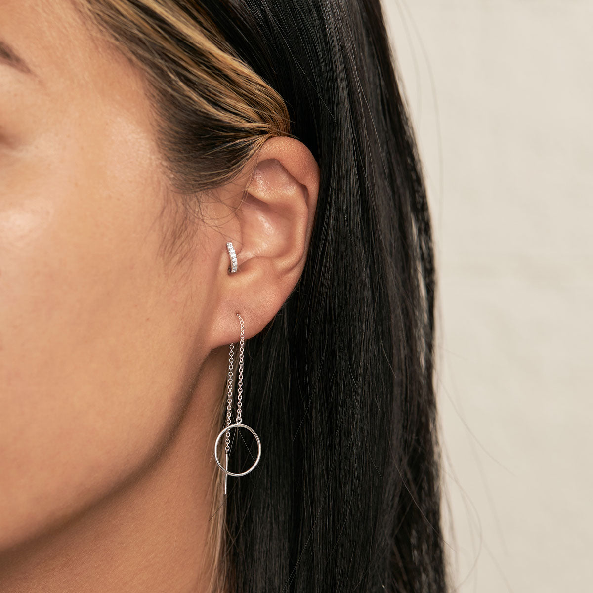 Everlasting Circle Threaders - Dainty Gold Hoop Earrings for Women, Minimalist Huggie Earrings for Everyday Wear | Perfect for Gifts, Parties & Casual Outfits