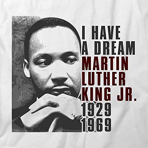 Martin Luther King Jr. 'I Have A Dream' Inspirational Graphic T-Shirt - White Cotton Printed Tee for Civil Rights Supporters & History Enthusiasts | Perfect for MLK Day, Black History Month & Social Justice Events