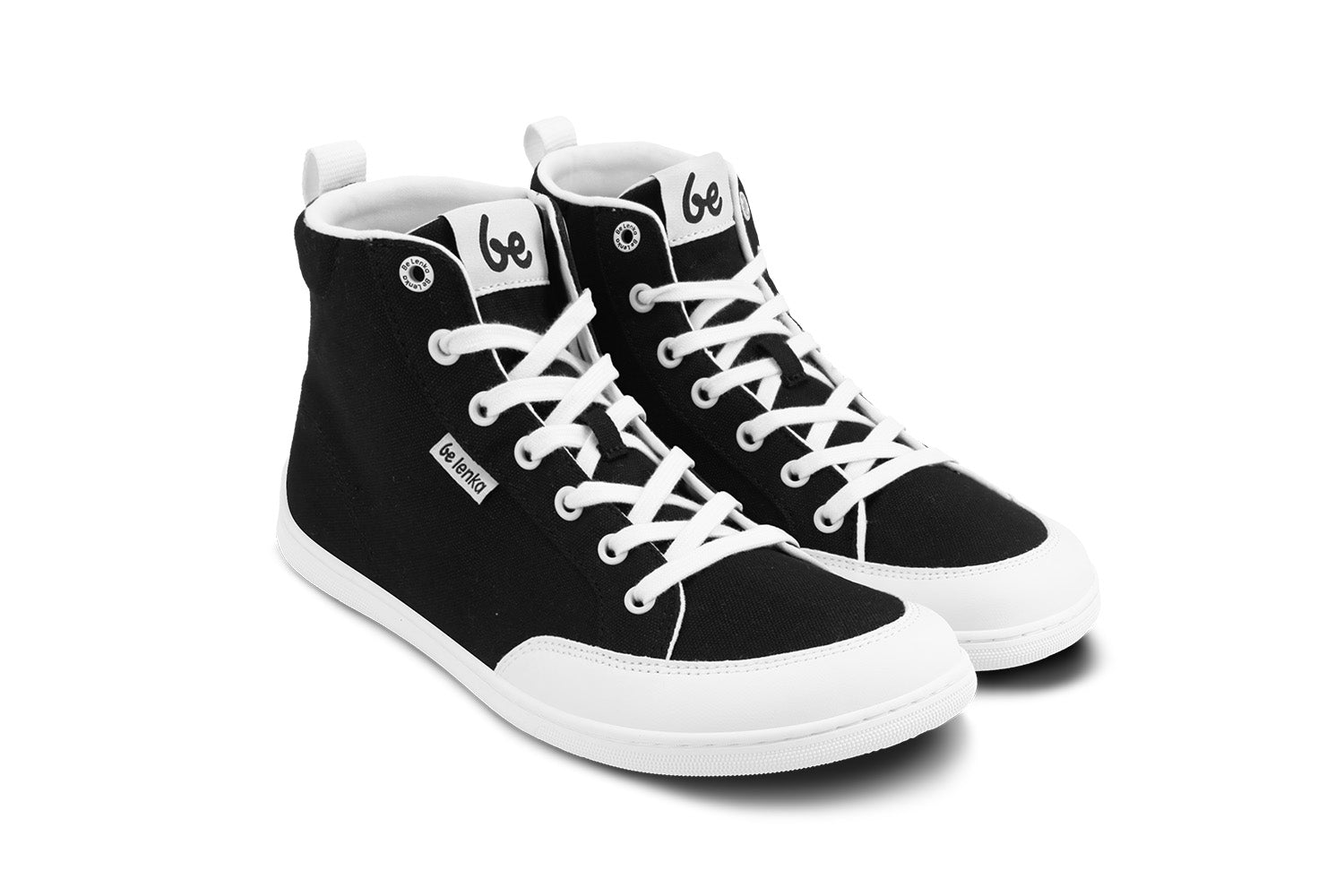 Barefoot Sneakers for Men & Women - Be Lenka Rebound High Top Minimalist Shoes (Black & White) - Lightweight & Flexible for Running, Gym & Everyday Wear