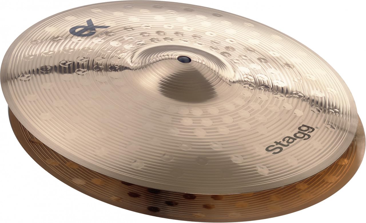 Stagg EX-HM13B 13-Inch Medium Hi-Hat Cymbals - Professional Quality Cymbal Set for Drummers | Perfect for Studio Recording, Live Performances & Practice Sessions