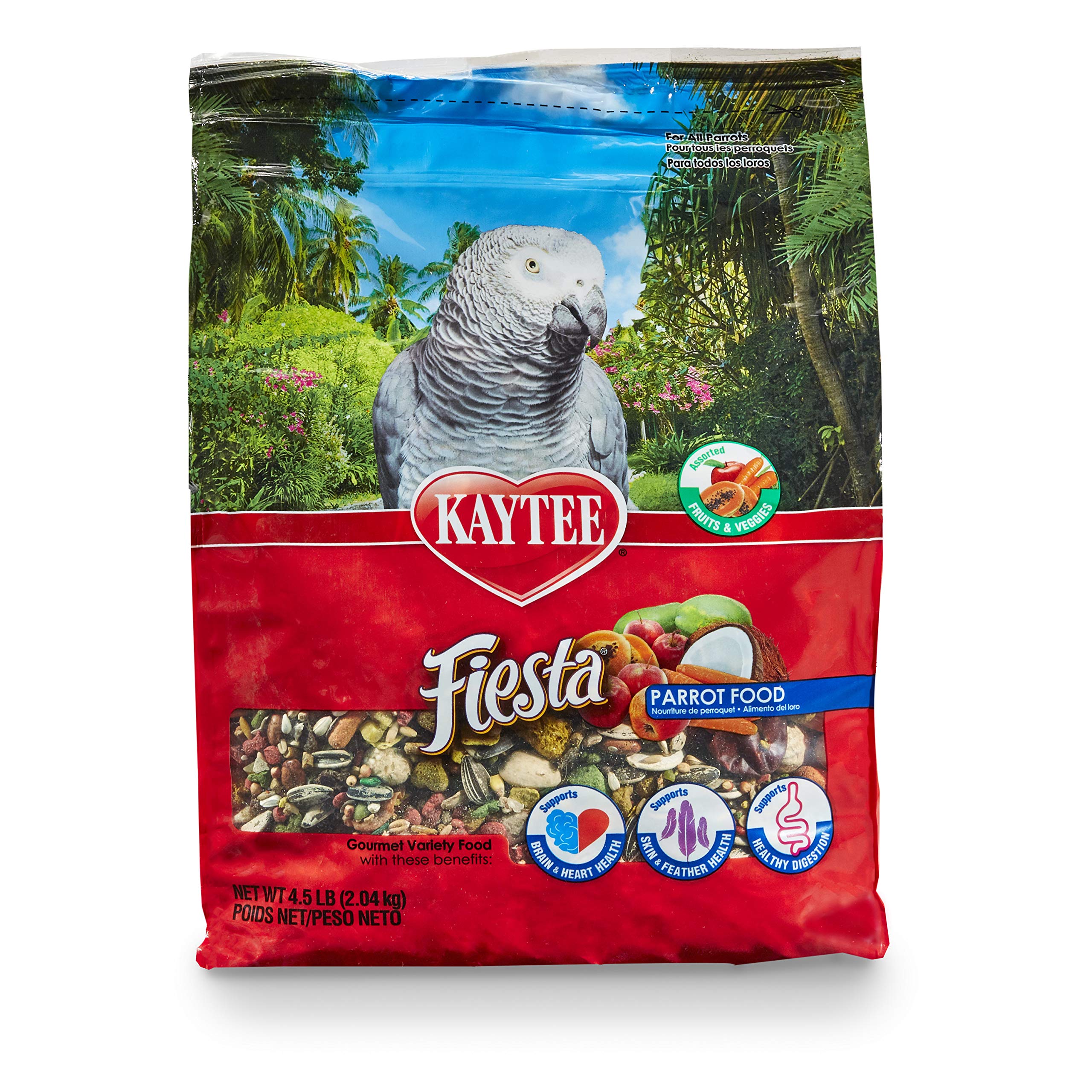 Kaytee Fiesta Parrot Food - Premium Nutritious Bird Seed Mix for Parrots & Conures | Perfect for Daily Feeding & Training Treats