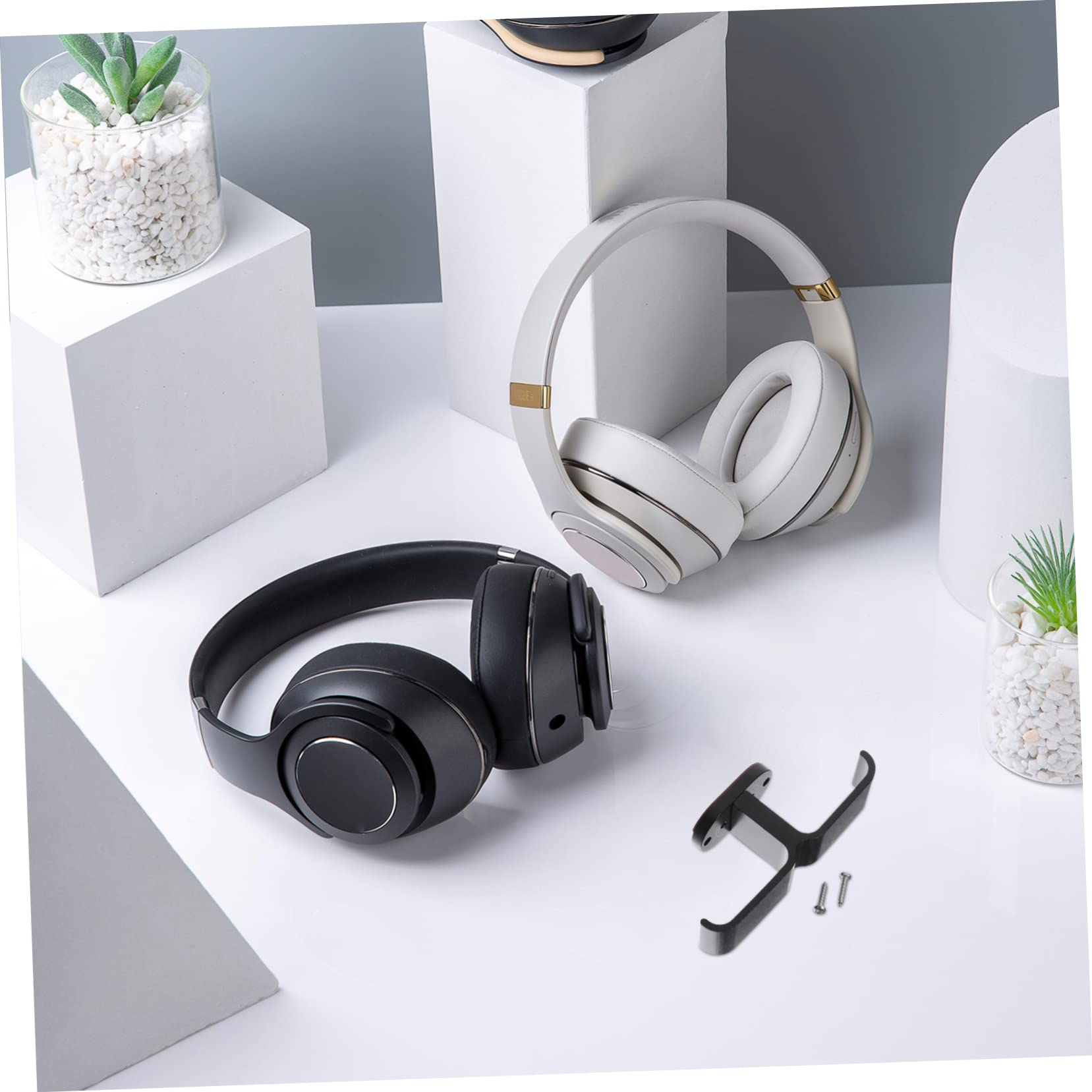 Uonlytech Headset Hanger 4-Pack - Space Saving Headphone Stand Hook for Computer, Gaming & Office Use - Durable Headset Holder for Desk Organization (Perfect for Gamers, Streamers & Remote Workers)