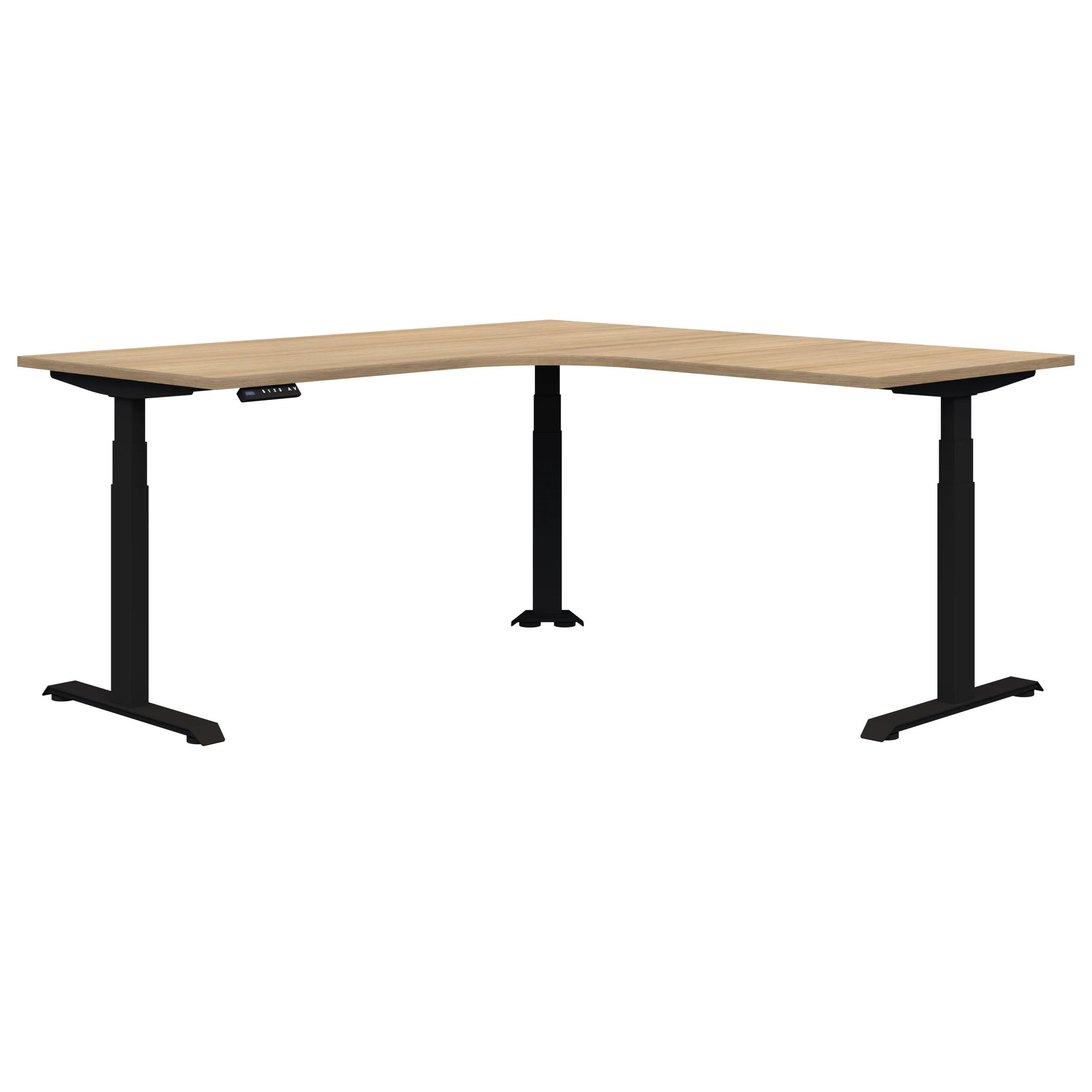 Summit II Electric Height Adjustable Corner Standing Desk - Ergonomic Home Office Workstation for Remote Work & Gaming Setup