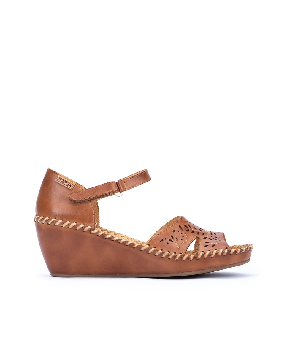 PIKOLINOS Women's Leather Wedge Sandals - Comfortable Margarita Style for Summer, Beach, and Casual Outings