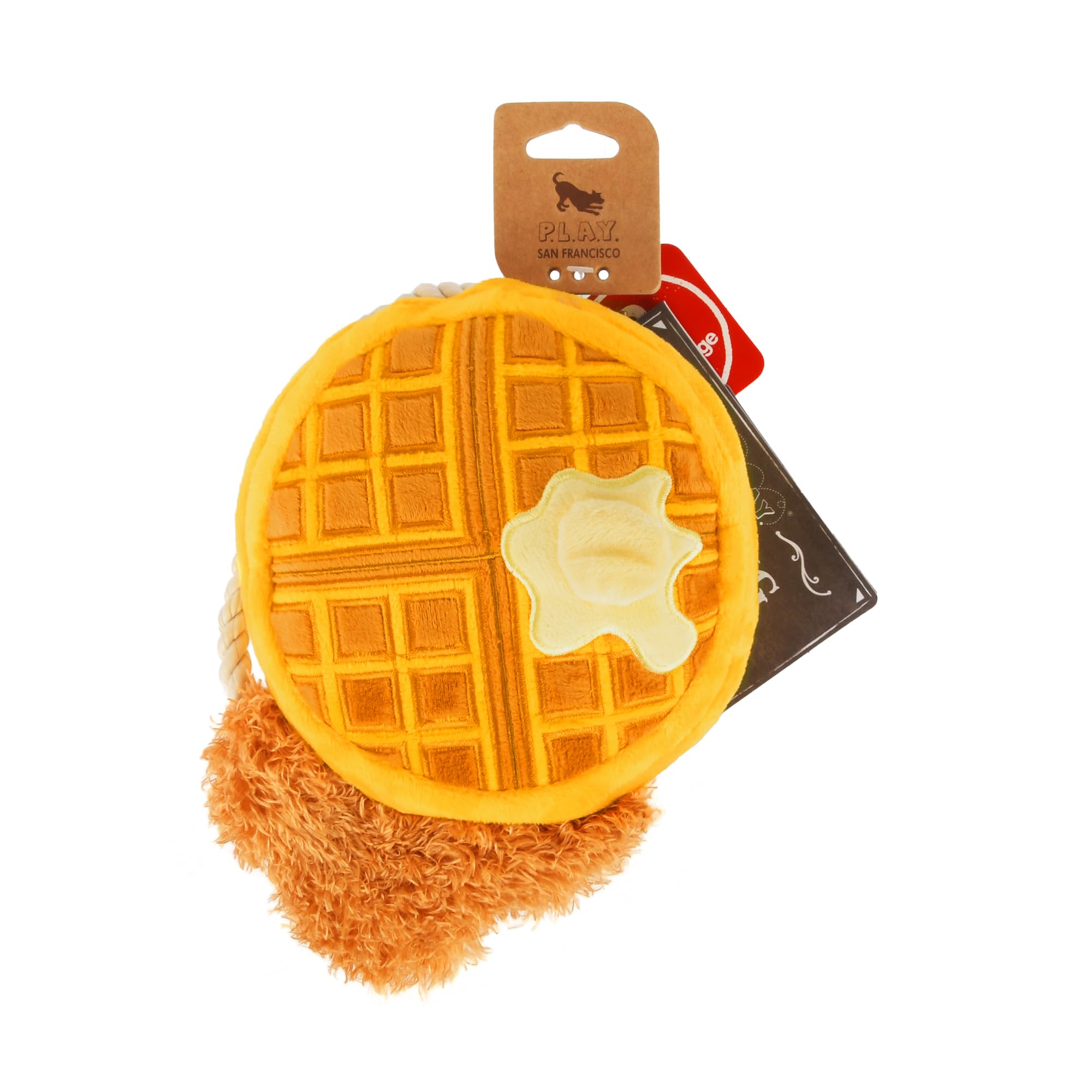 P.L.A.Y. Dog Toy - Soft Plush Chicken and Waffle Chew Toy for Small Dogs | Perfect for Indoor Play, Cuddling & Training