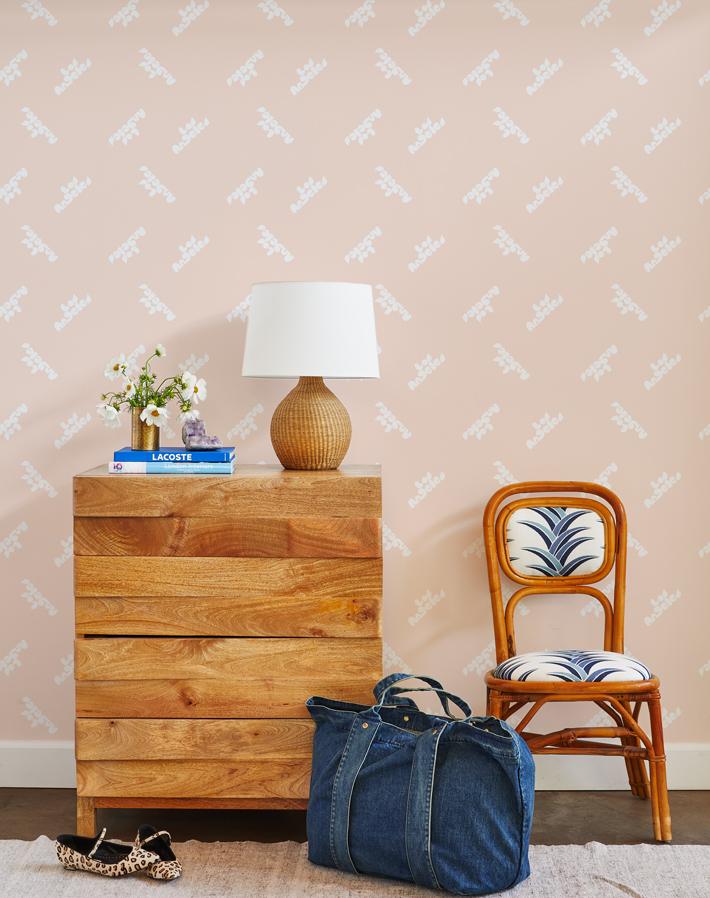 Clare V. Blush Wallpaper - Premium Peel & Stick Removable Wallpaper for Home Decor, Bedroom, Living Room, Office | Los Angeles Inspired Design