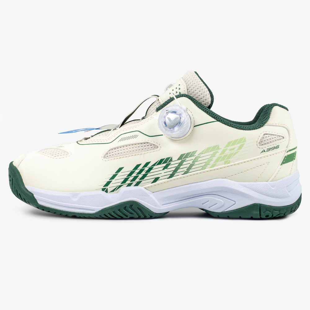 Victor A396 LG Court Shoe - Men's Basketball Sneakers in Lunar White/Hunter Green - Perfect for Indoor & Outdoor Basketball Games and Training