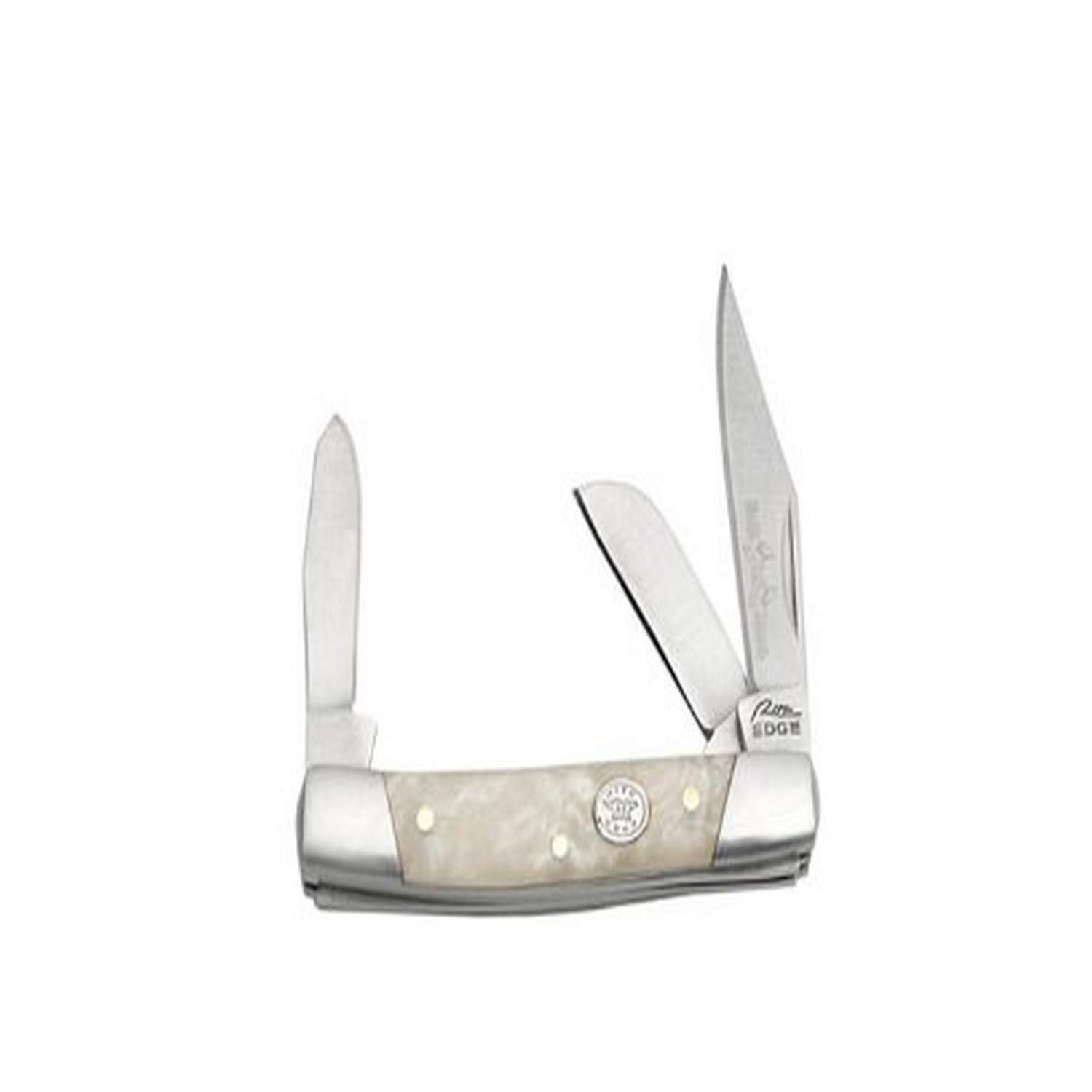 Rite Edge Pearl Stockman Knife - Premium White Pocket Knife for Everyday Carry, Outdoor Adventures & Camping | Durable Stainless Steel Blade & Elegant Pearl Handle
