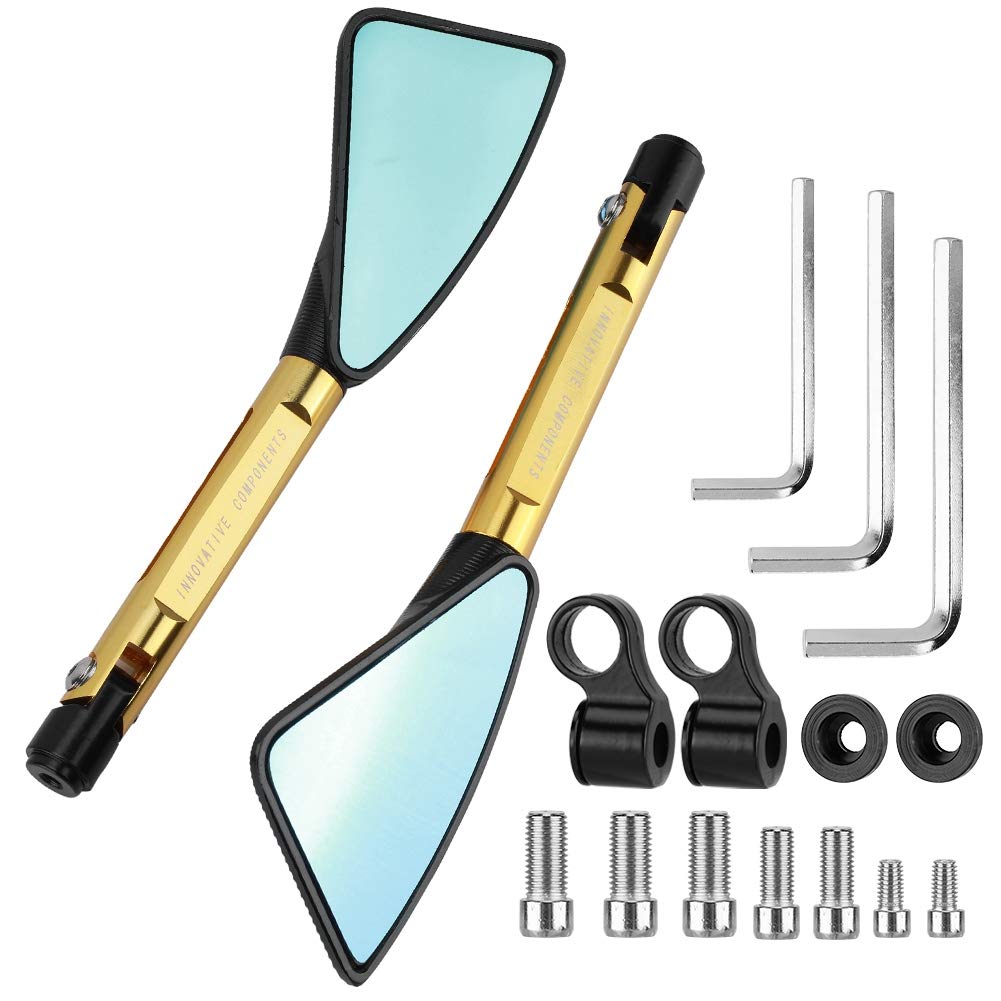 Universal Motorcycle Rear View Mirror - Anti-Glare Convex Glass Side Mirrors with CNC Aluminum Alloy for Enhanced Safety & Visibility | Perfect for Street Bikes, Cruisers & Touring Motorcycles