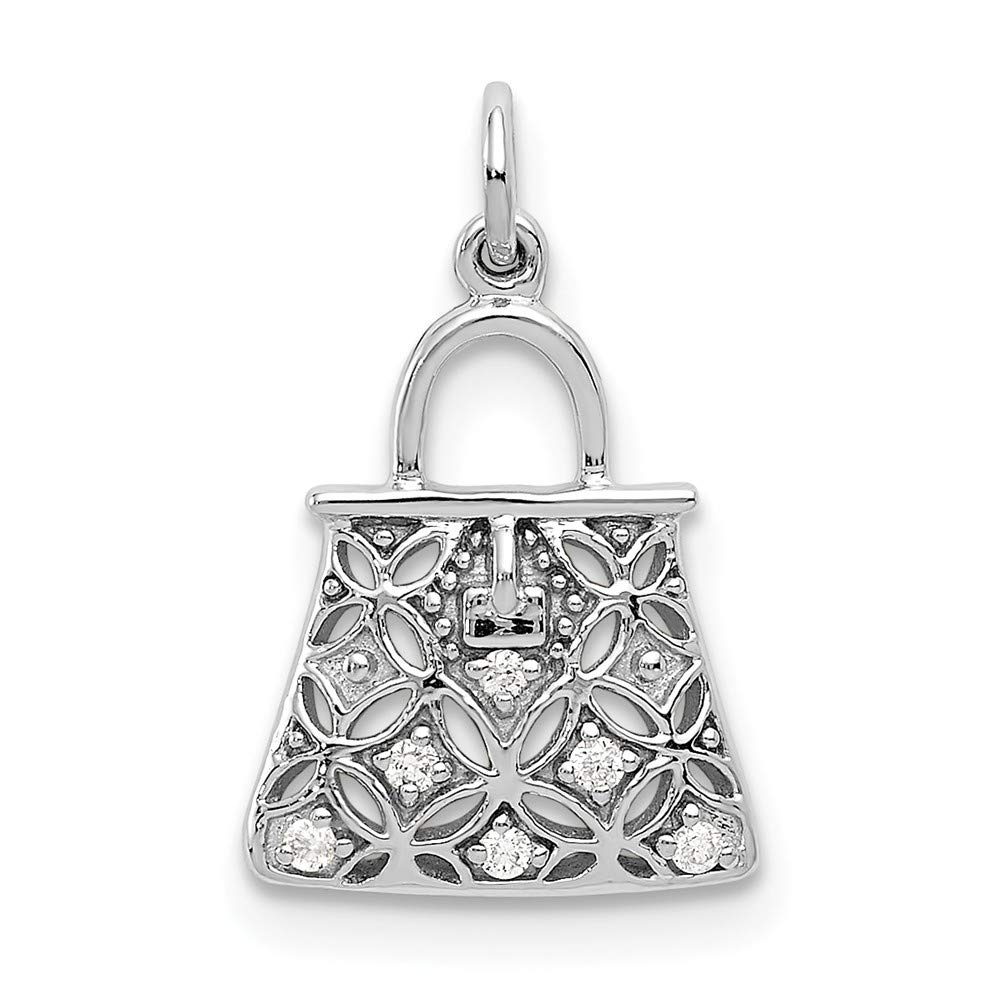14K White Gold Diamond Purse Charm - Elegant Jewelry Accessory for Handbags, Wallets & Gifts | Perfect for Women's Fashion & Special Occasions