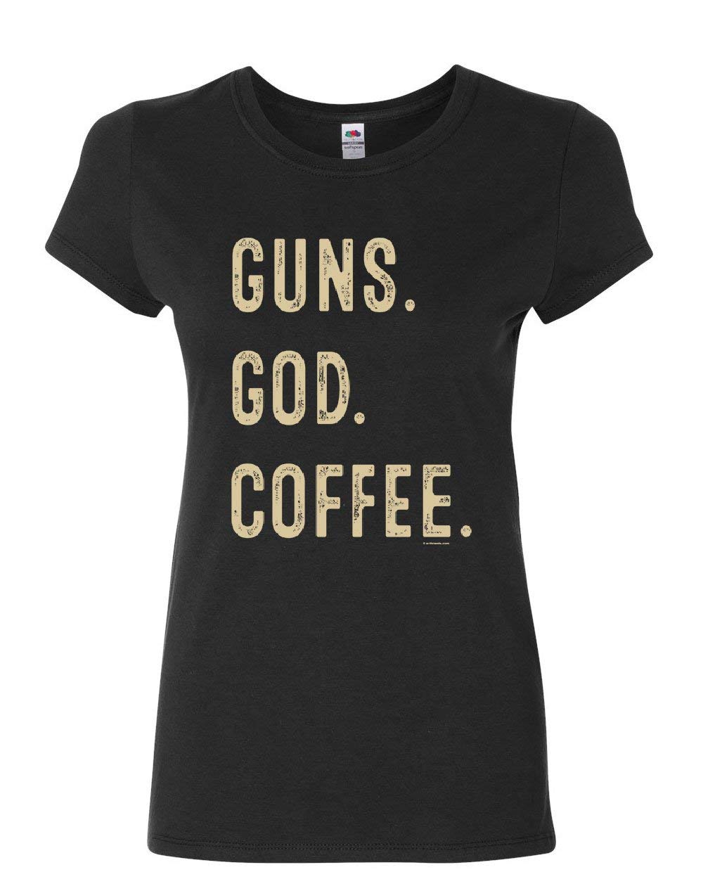 2A Second Amendment Gun Rights T-Shirt for Women - Guns God Coffee Design - Perfect for Shooting Range, Gun Enthusiasts & Patriotic Events