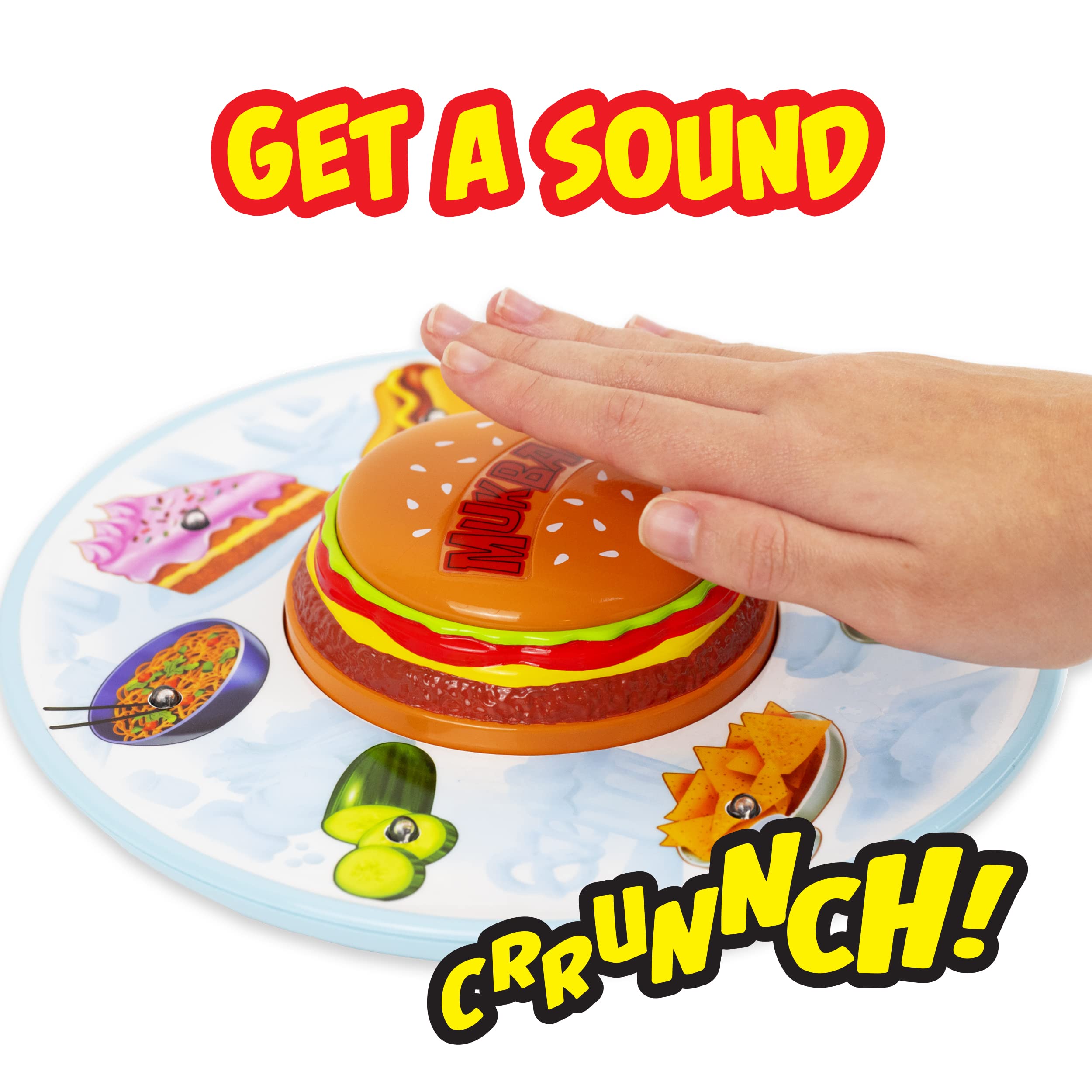 Far Out Toys MUKBANG Electronic Food Sound Memory Game - Match 35 Food Cards to Mukbang Sounds (Slurp, Crunch, Belch) - Fun Family Game for Parties & Indoor Activities
