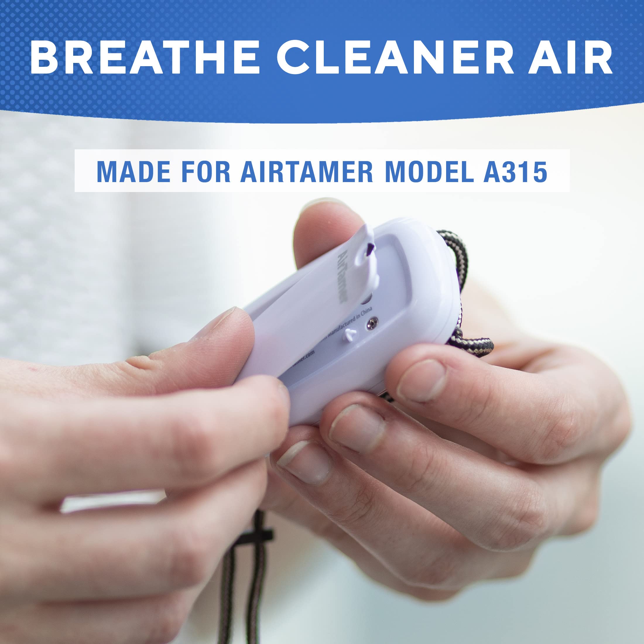 AirTamer A315W Replacement Negative Ion Emitter Filters (2-Pack, White) - Compatible with AirTamer Personal Air Purifier - Perfect for Travel, Office & Home Use