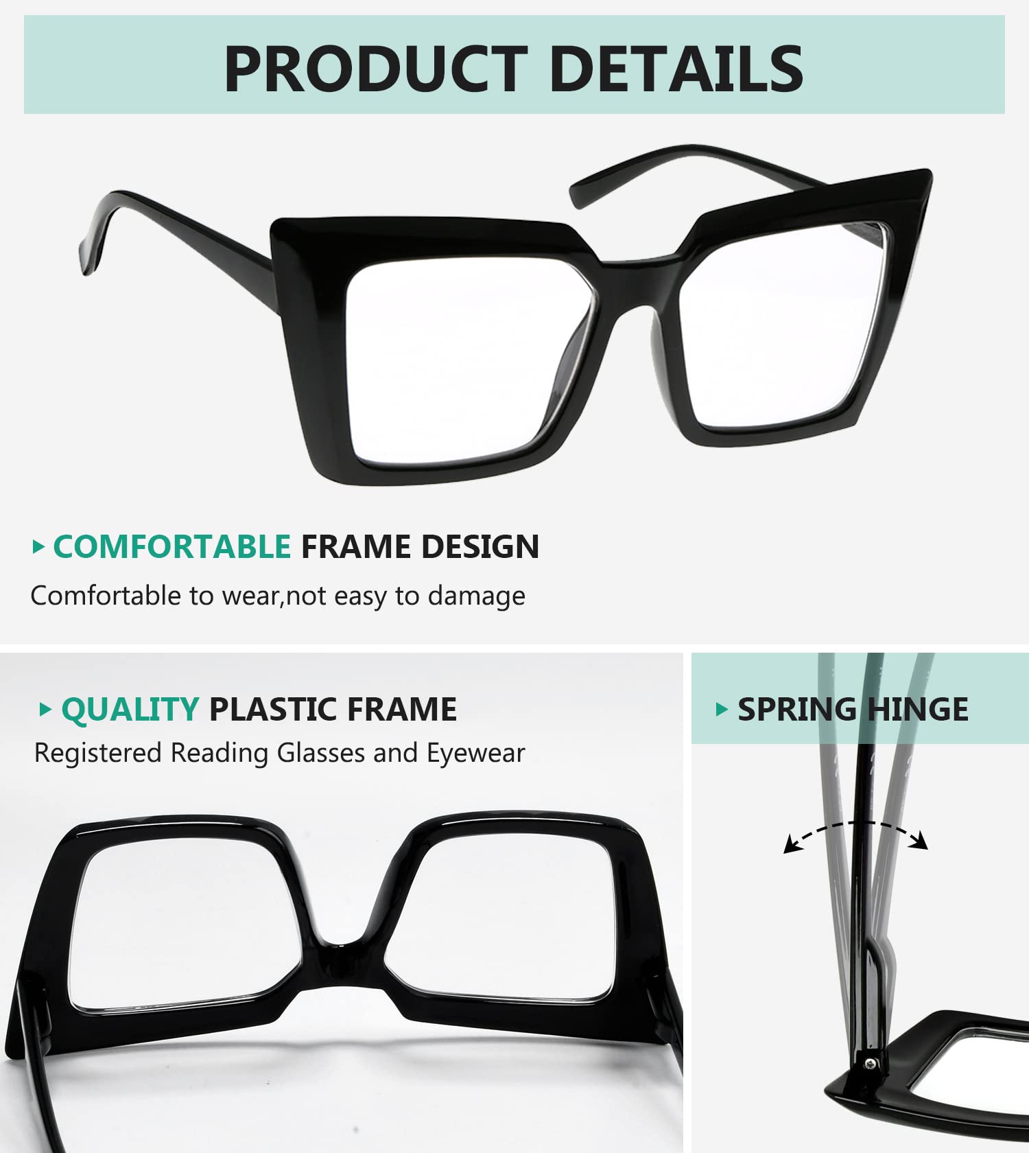 Eyekepper Photochromic Reading Glasses for Women - Lightweight Oversized Readers with Transition Lenses (Indoor/Outdoor Use, Perfect for Reading & Driving)