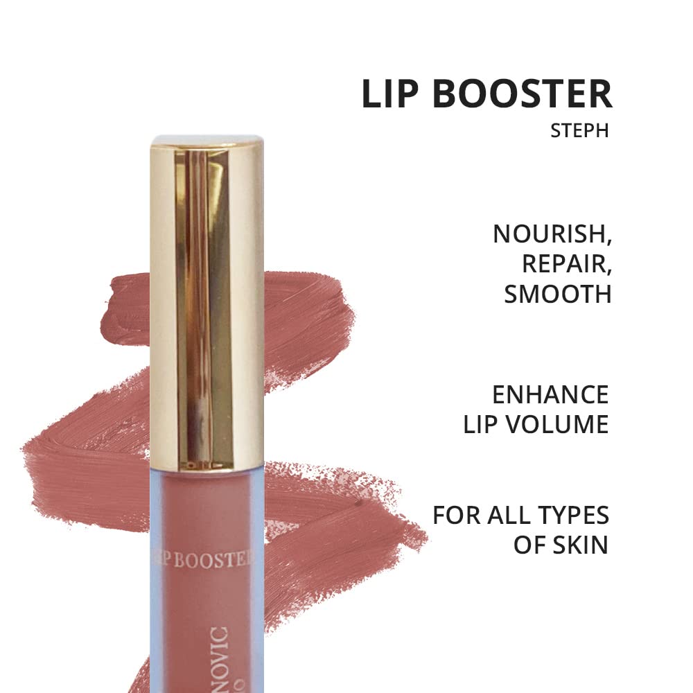 Lip Booster Matte Lipstick with Hyaluronic Acid, Collagen & Oligopeptides - 12 Hour Long Lasting, Nourishing & Hydrating Formula for Smooth Lips | Professional Makeup by Mela Beauty Studio | Perfect for Daily Wear, Special Occasions & Photo Shoots
