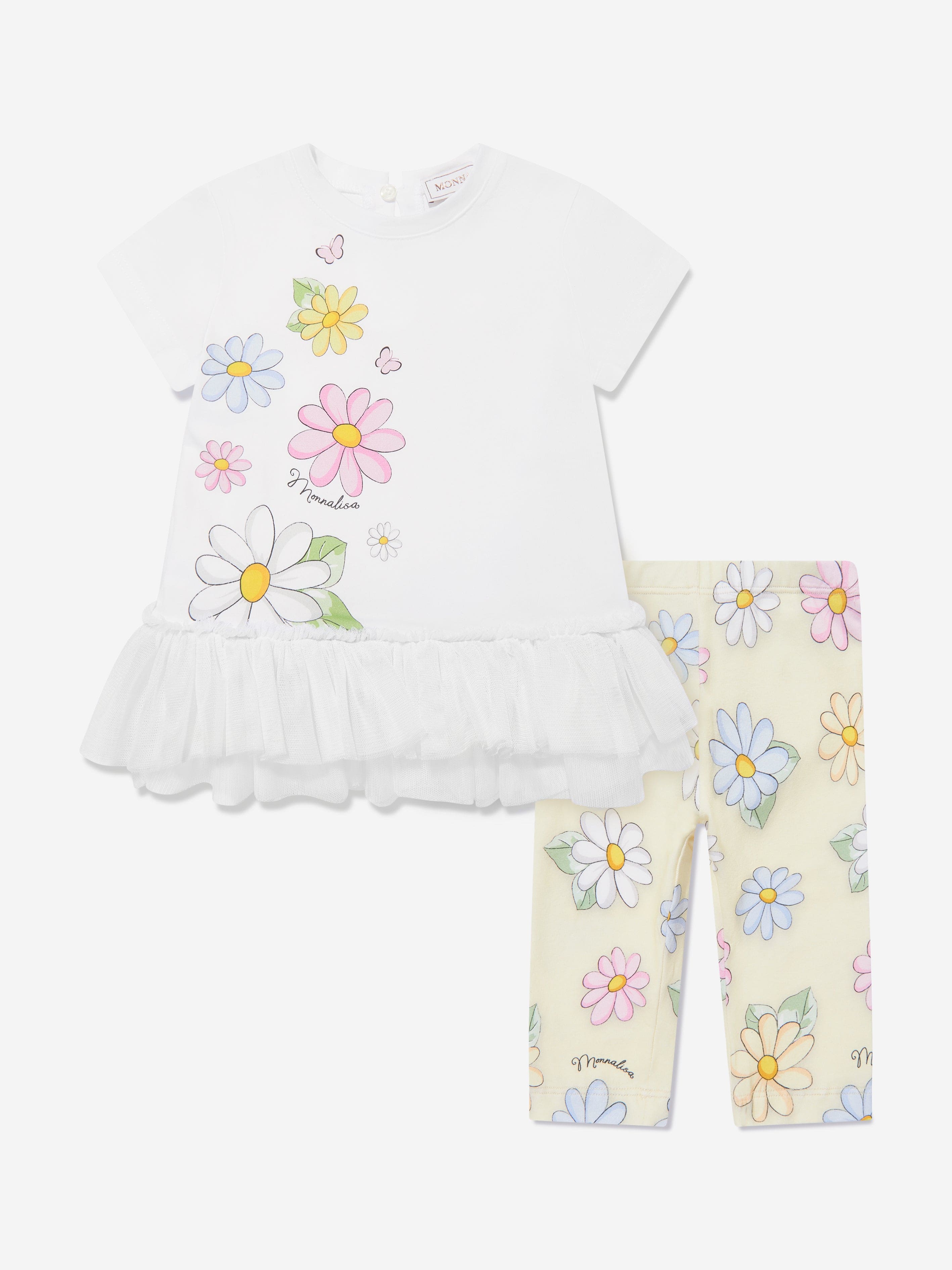 Adorable Baby Girls Daisy Print Leggings Set - Soft & Stretchy Yellow Outfit for Toddlers | Perfect for Playtime, Photos & Special Occasions