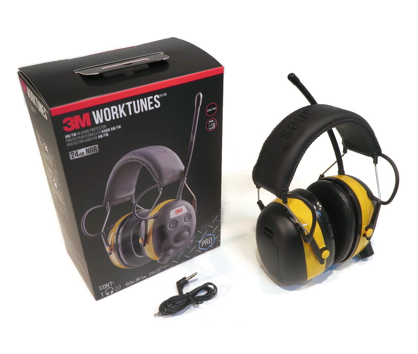 3M WorkTunes Digital AM/FM MP3 Hearing Protection Headphones with Radio - Yellow - Noise Cancelling Earmuffs for Construction, Woodworking & DIY Projects