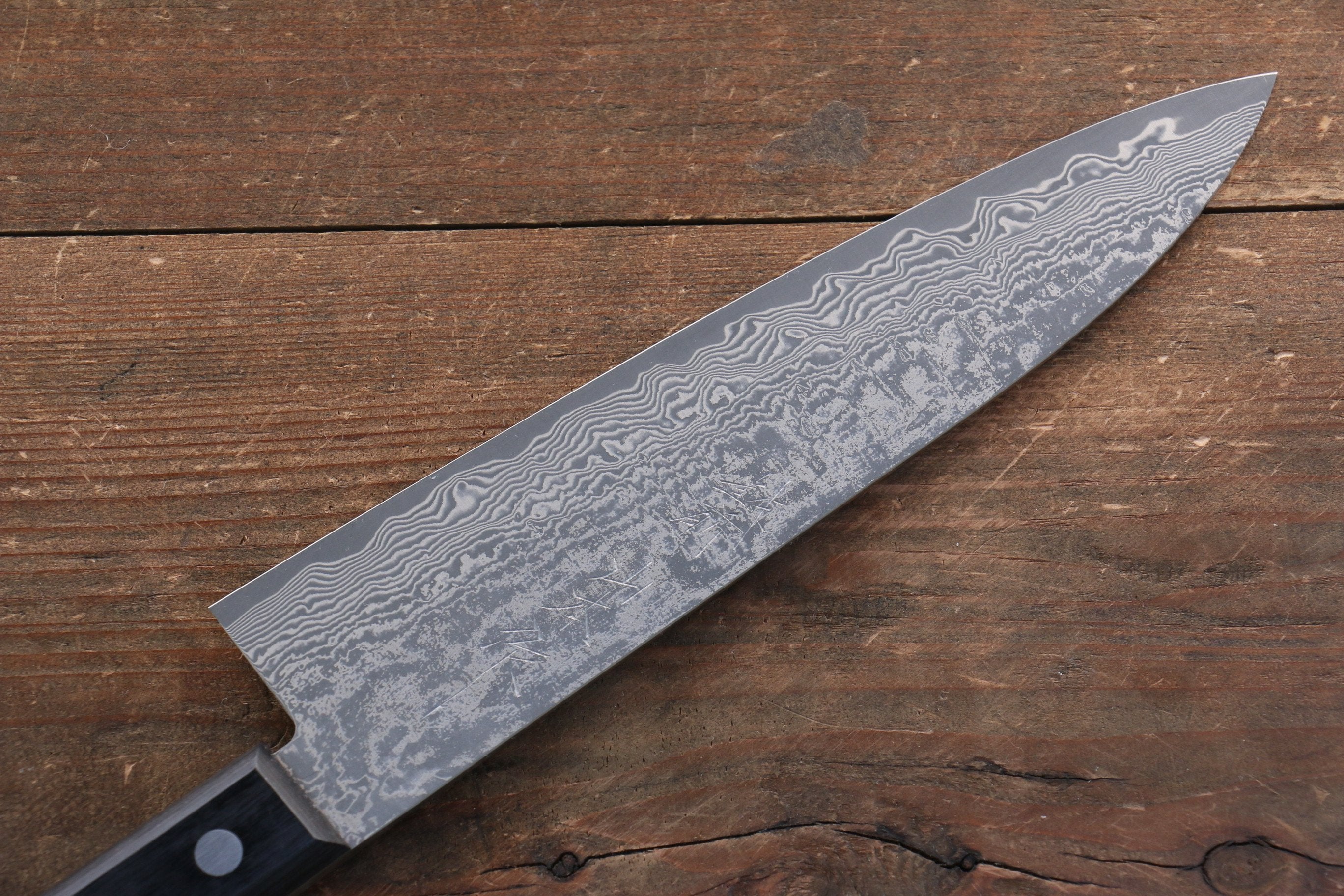 Premium Nao Yamamoto VG10 Black Damascus Gyuto Chef Knife 180mm - Japanese High Carbon Stainless Steel Blade with Black Pakka Wood Handle - Perfect for Sushi, Meat Slicing & Professional Cooking