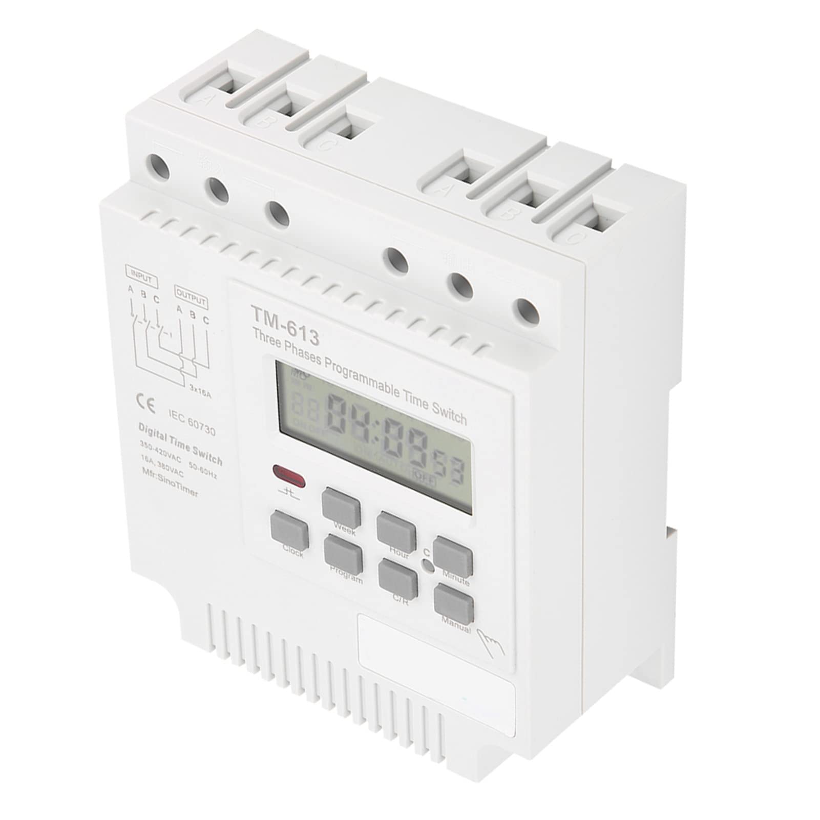 Programmable 3 Phase Timer Switch TM-163 - 380V Smart Digital Weekly Relay for Industrial Automation & Equipment Control | Perfect for HVAC Systems, Motor Control, and Lighting Schedules