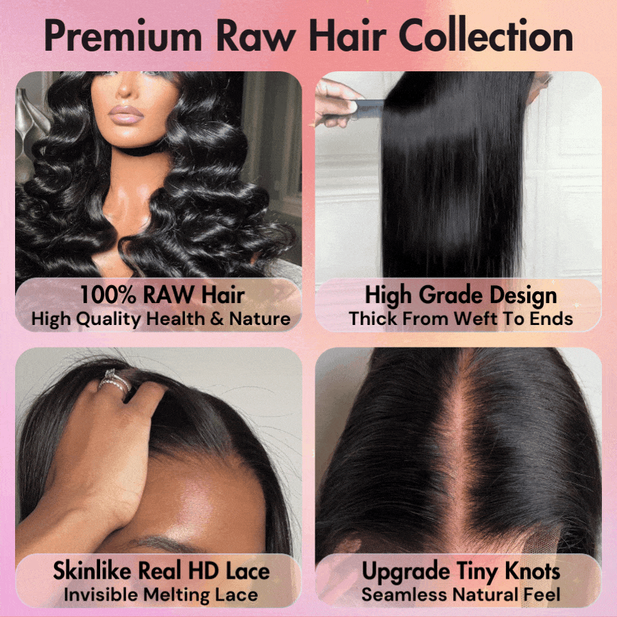 WOWANGEL Premium 100% Raw Human Hair 13x4 HD Lace Frontal Wig Straight Closure - Natural Look for Daily Wear & Special Occasions