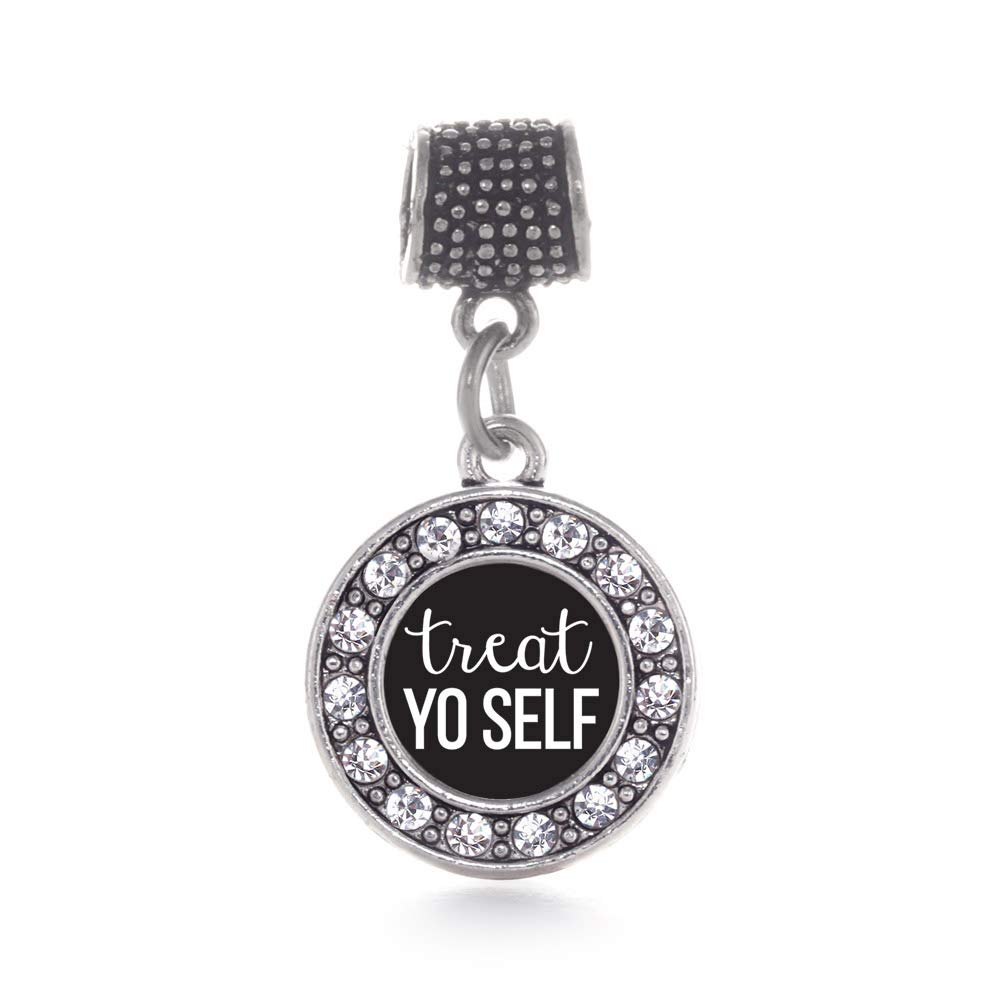 925 Sterling Silver Circle Charm Pendant with Cubic Zirconia for Bracelet Making - Elegant Jewelry Gift for Women, Perfect for DIY Crafting & Special Occasions